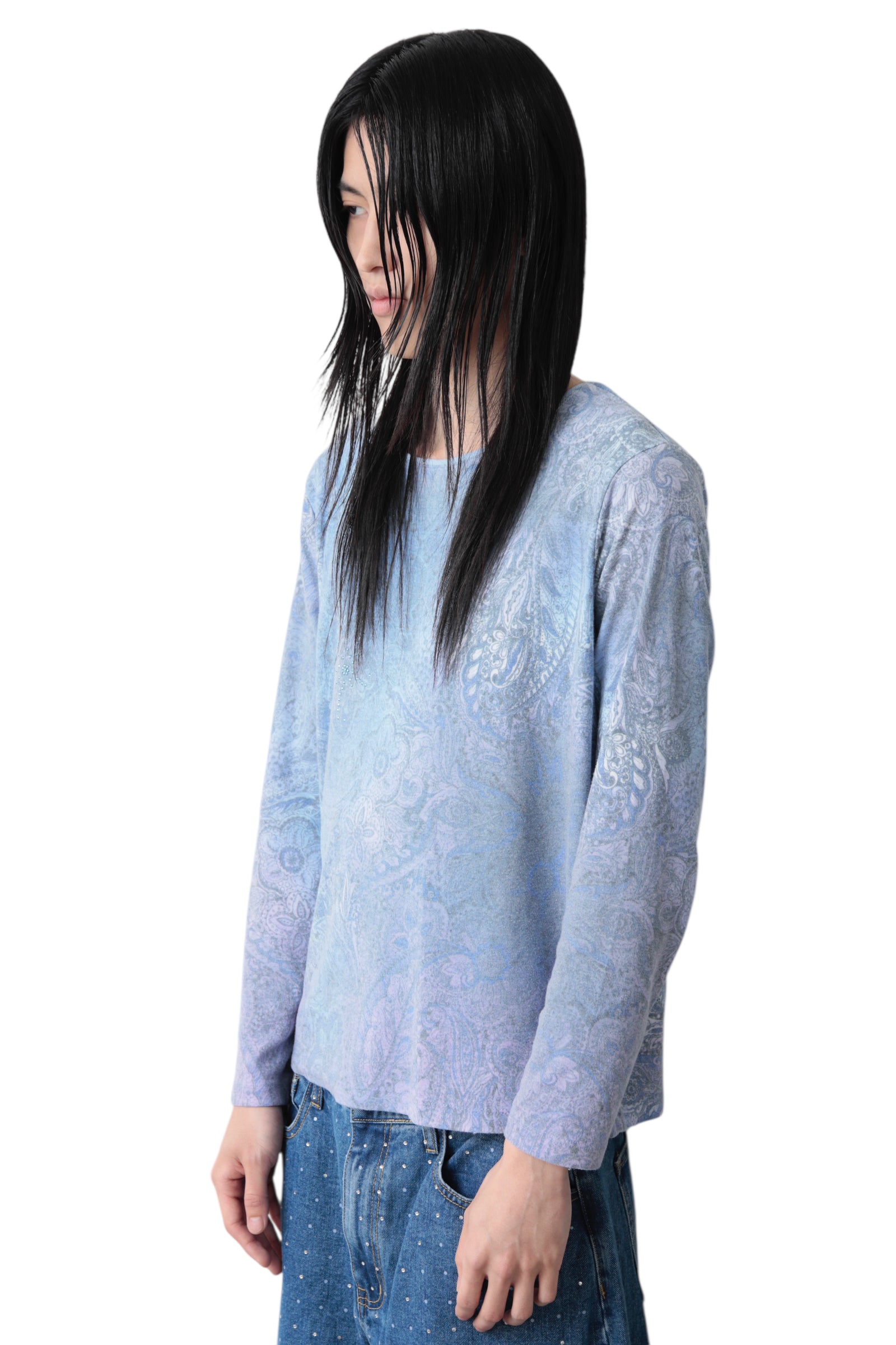 ETHNIC PATTERNED LONG SLEEVE T-SHIRT