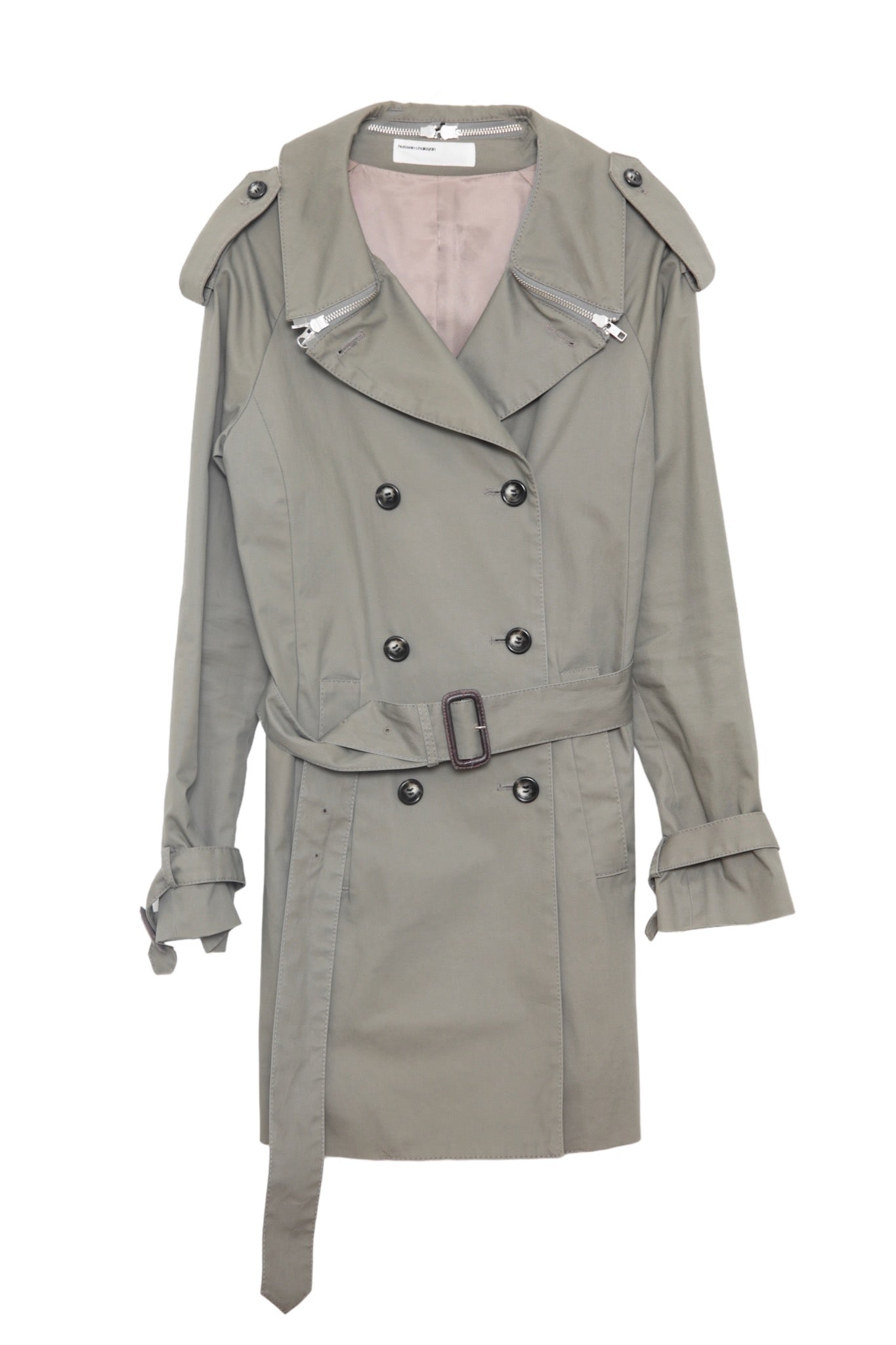 2000s HUSSEIN CHALAYAN DETACHABLE COLLAR TRENCH COAT