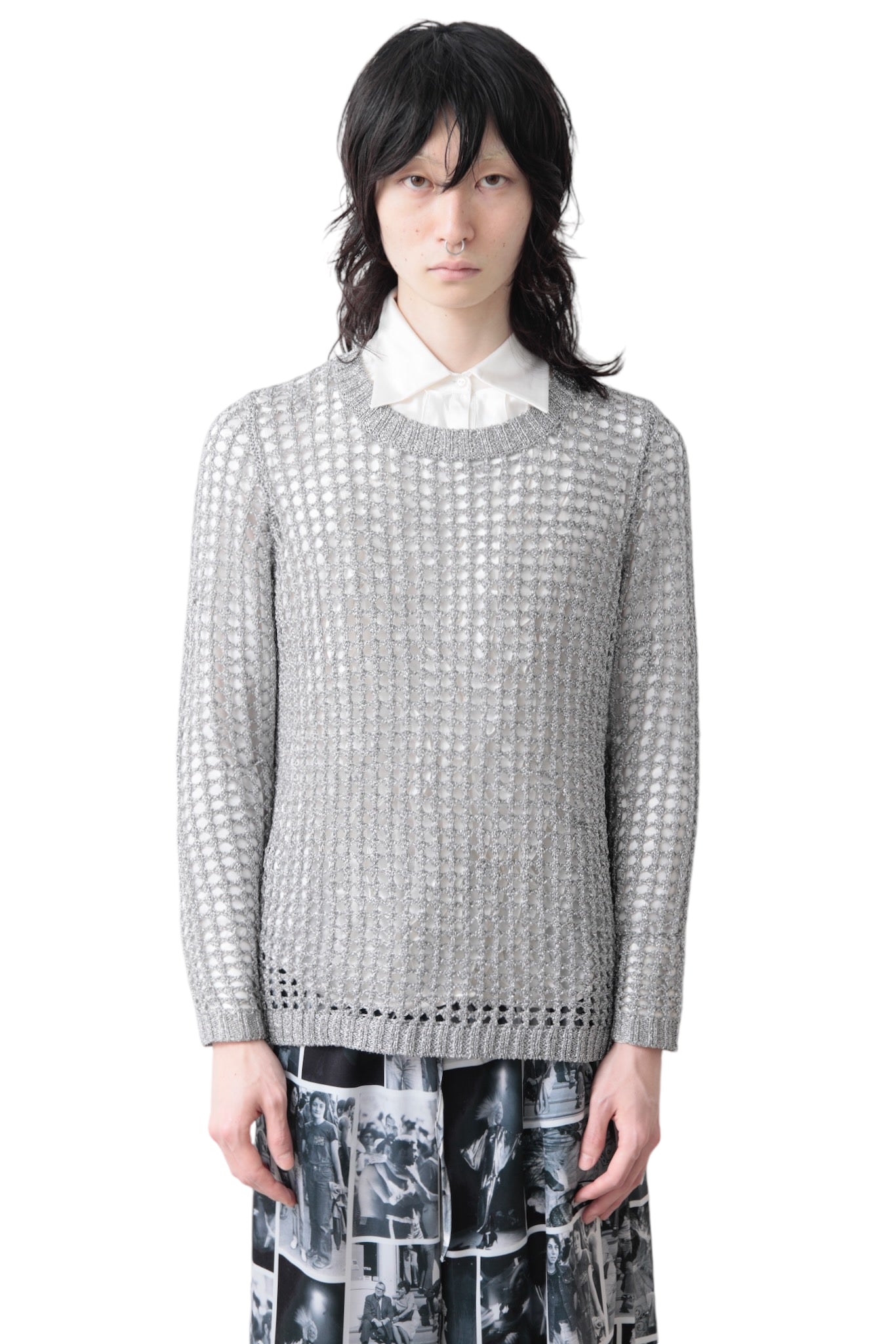 METALLIC LAME LOW GAUGE SWEATER