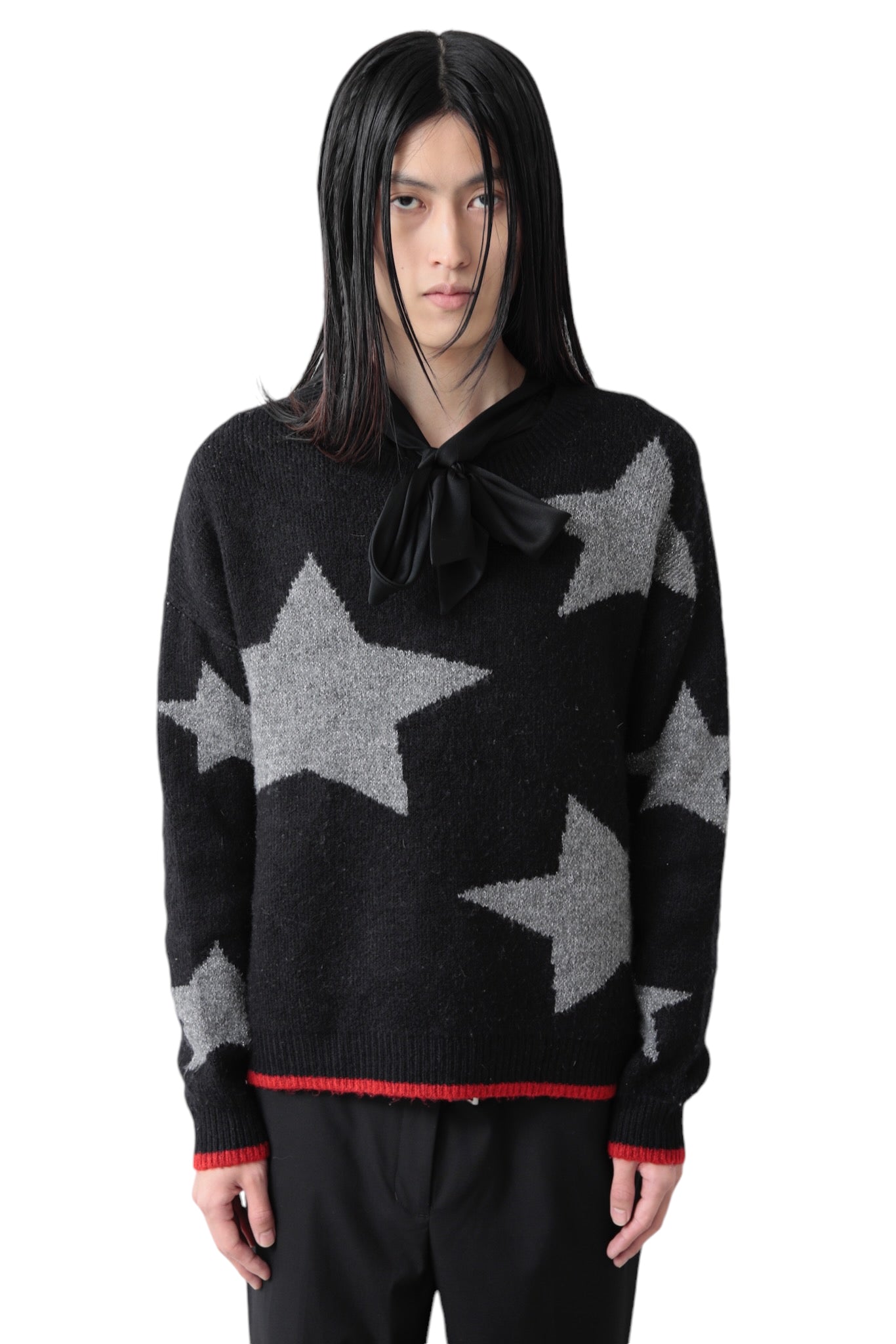 BI COLOR LAME STAR SWEATER