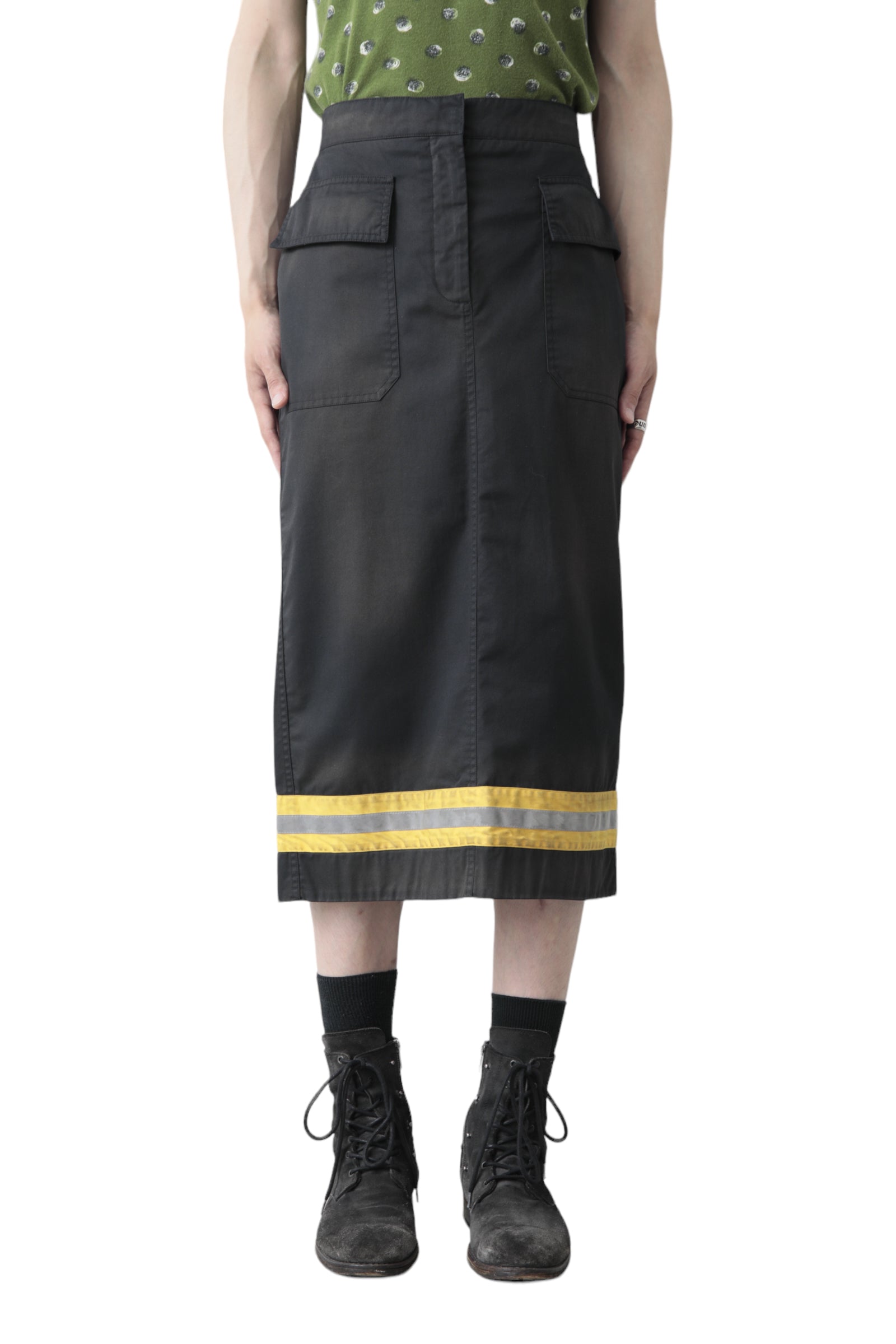 CK BY RAF SIMONS REFLECTIVE LINE SKIRT