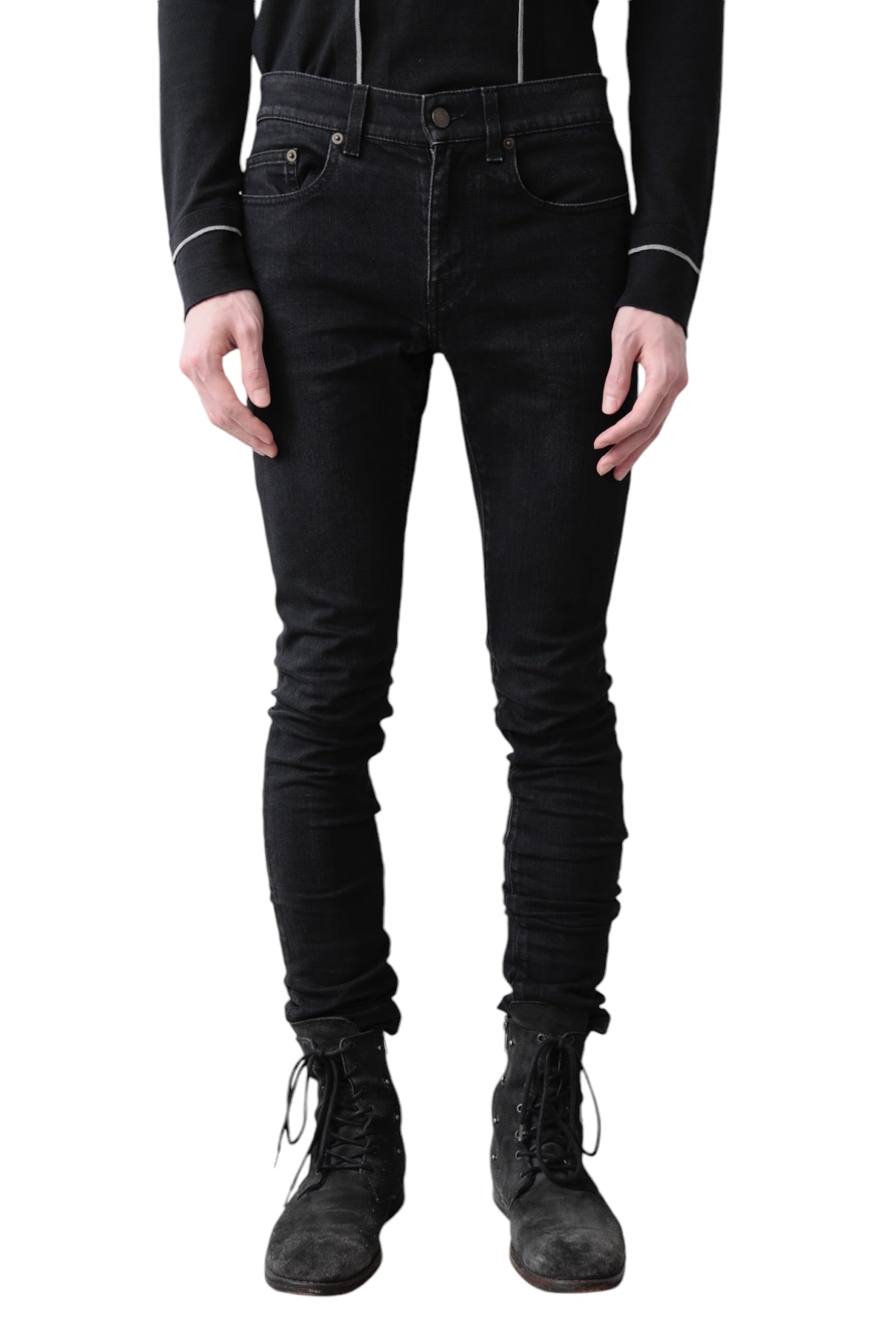 SAINT LAURENT BLACK  SKINNY DENIM PANTS