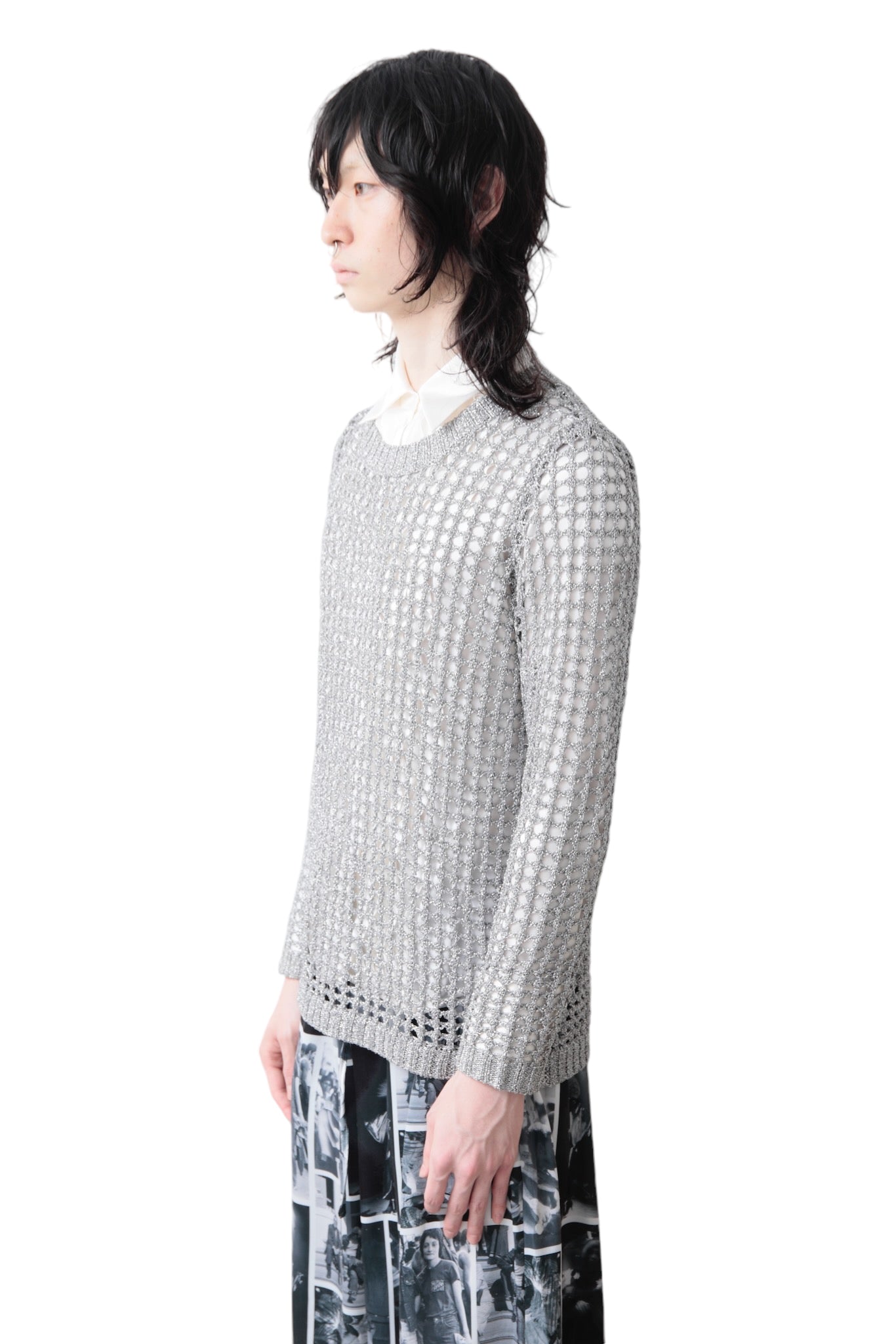 METALLIC LAME LOW GAUGE SWEATER