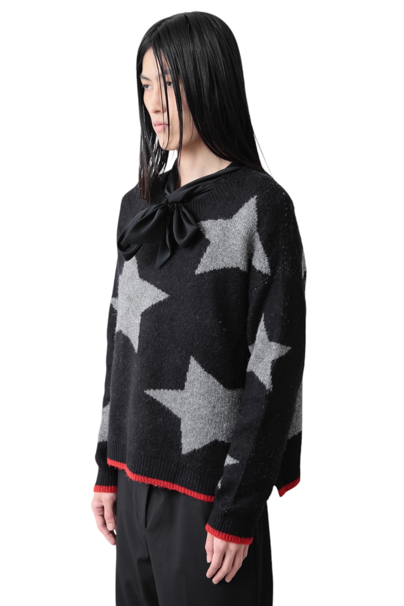 BI COLOR LAME STAR SWEATER