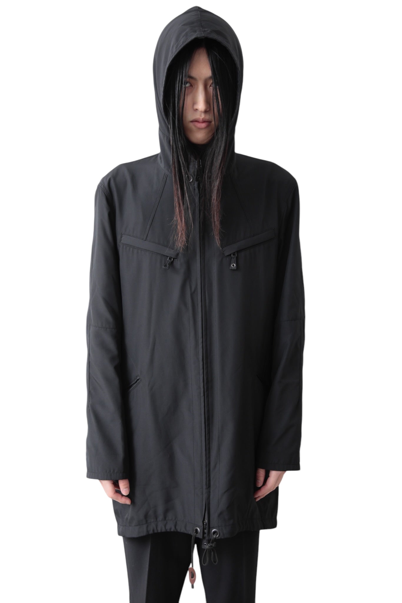 JEAN PAUL GAULTIER ZIP UP HOODED TECH COAT