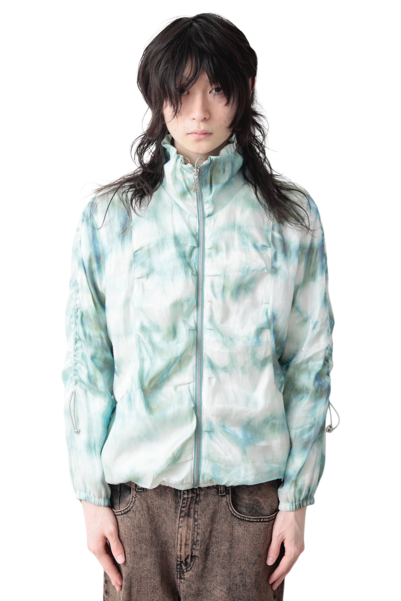 TIE DYE TEXTURE ZIP UP BLOUSON