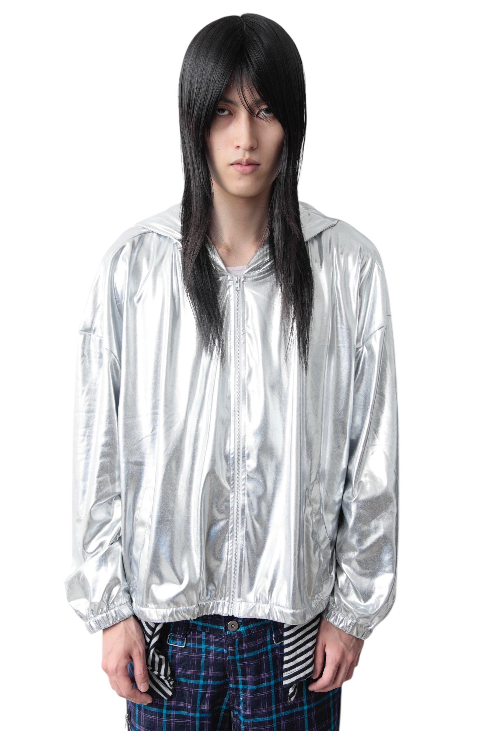 GLOSSY ZIP UP HOODIE