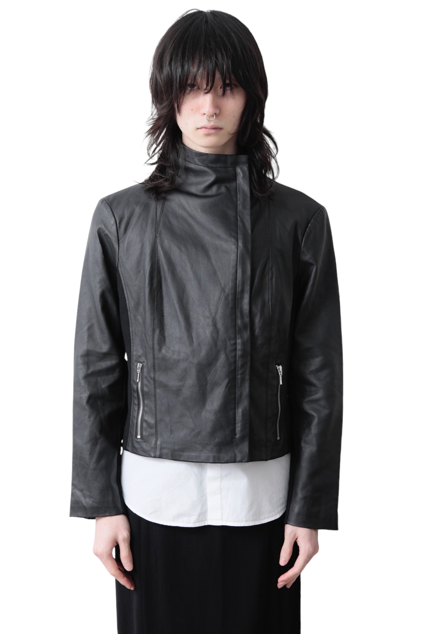 HIGH NECK SIDE ZIP UP BLOUSON