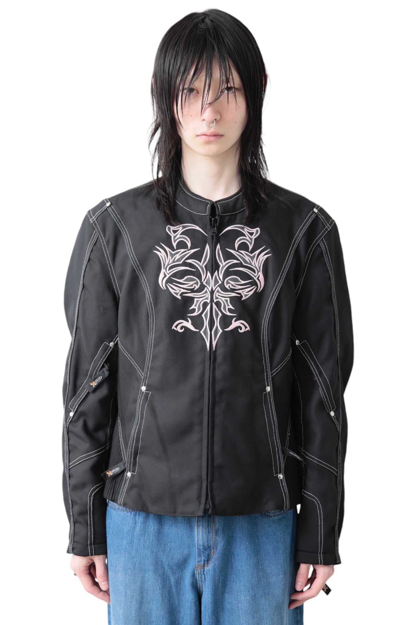 EMBROIDERY STITCHED MOTO BLOUSON