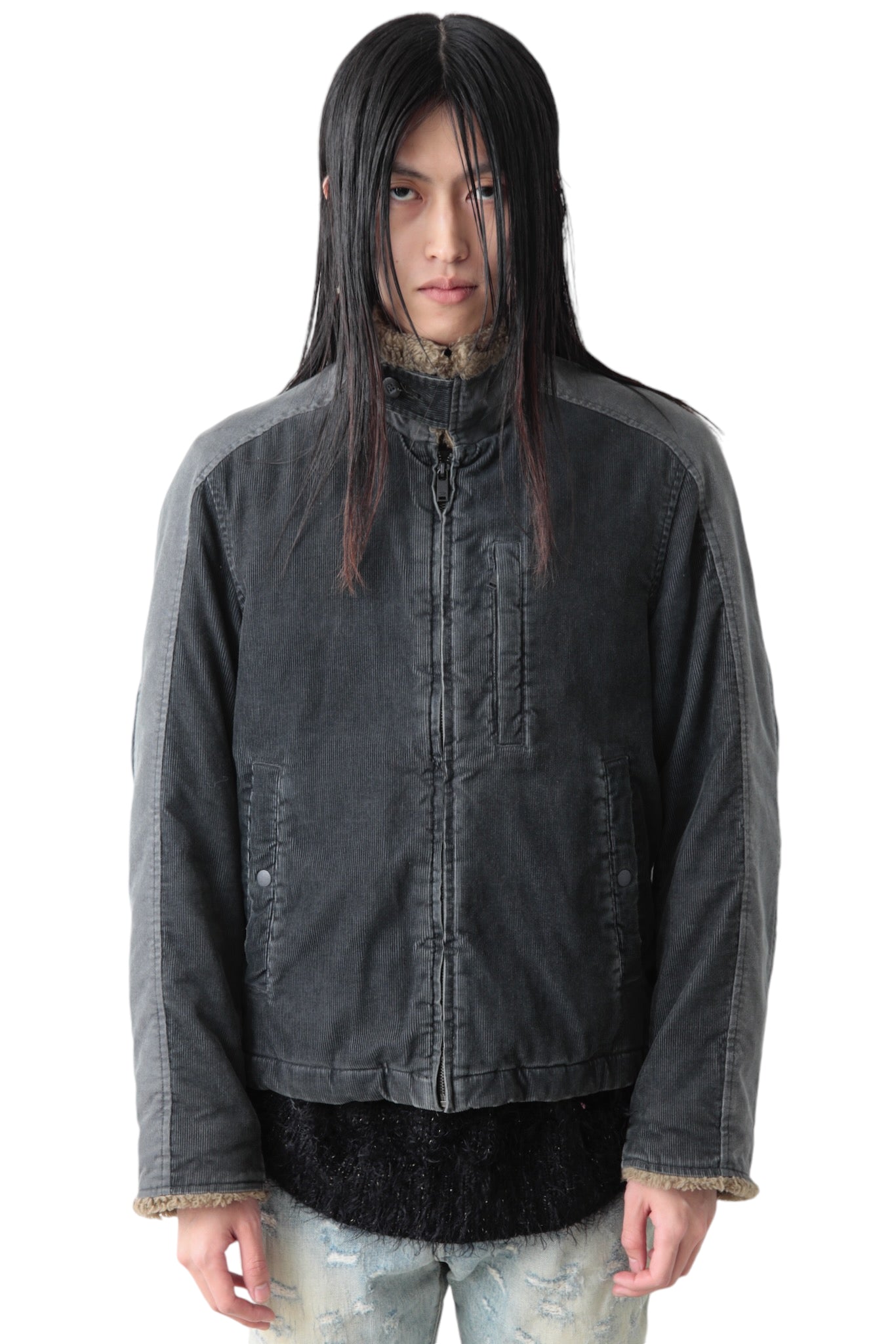 DIESEL ZIP UP CORDUROY BOA BLOUSON