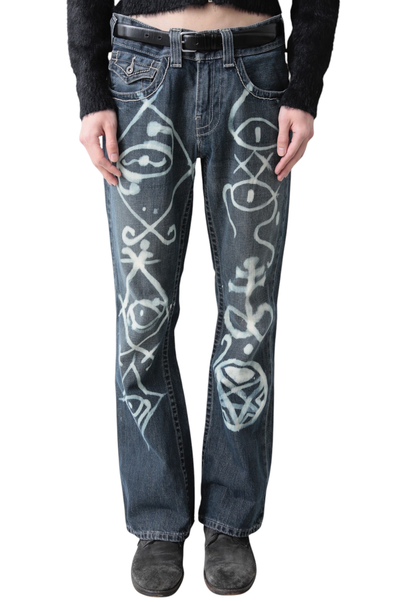 PAINTED FLARE DENIM PANTS