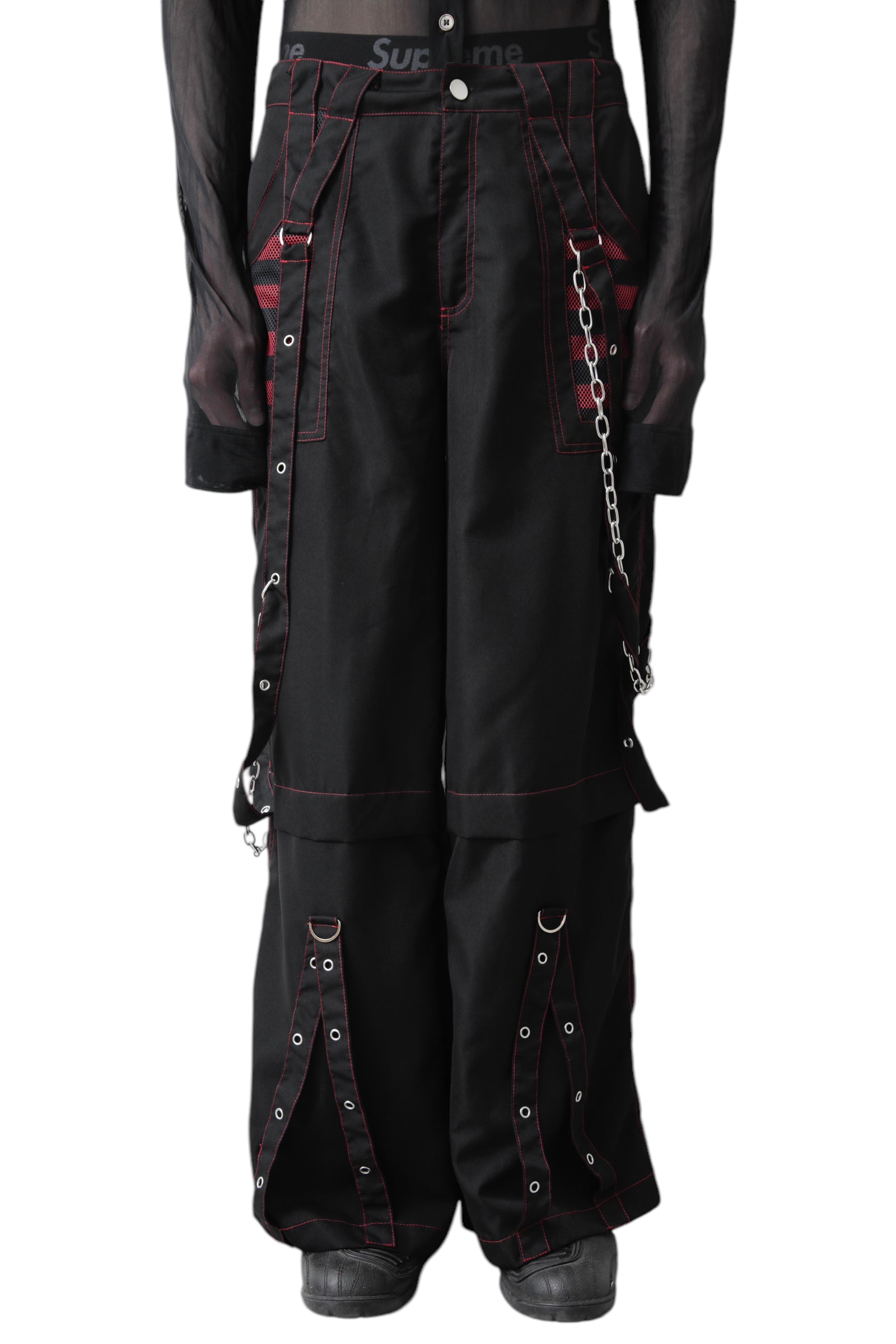 STITCHED BONDAGE WIDE CARGO PANTS