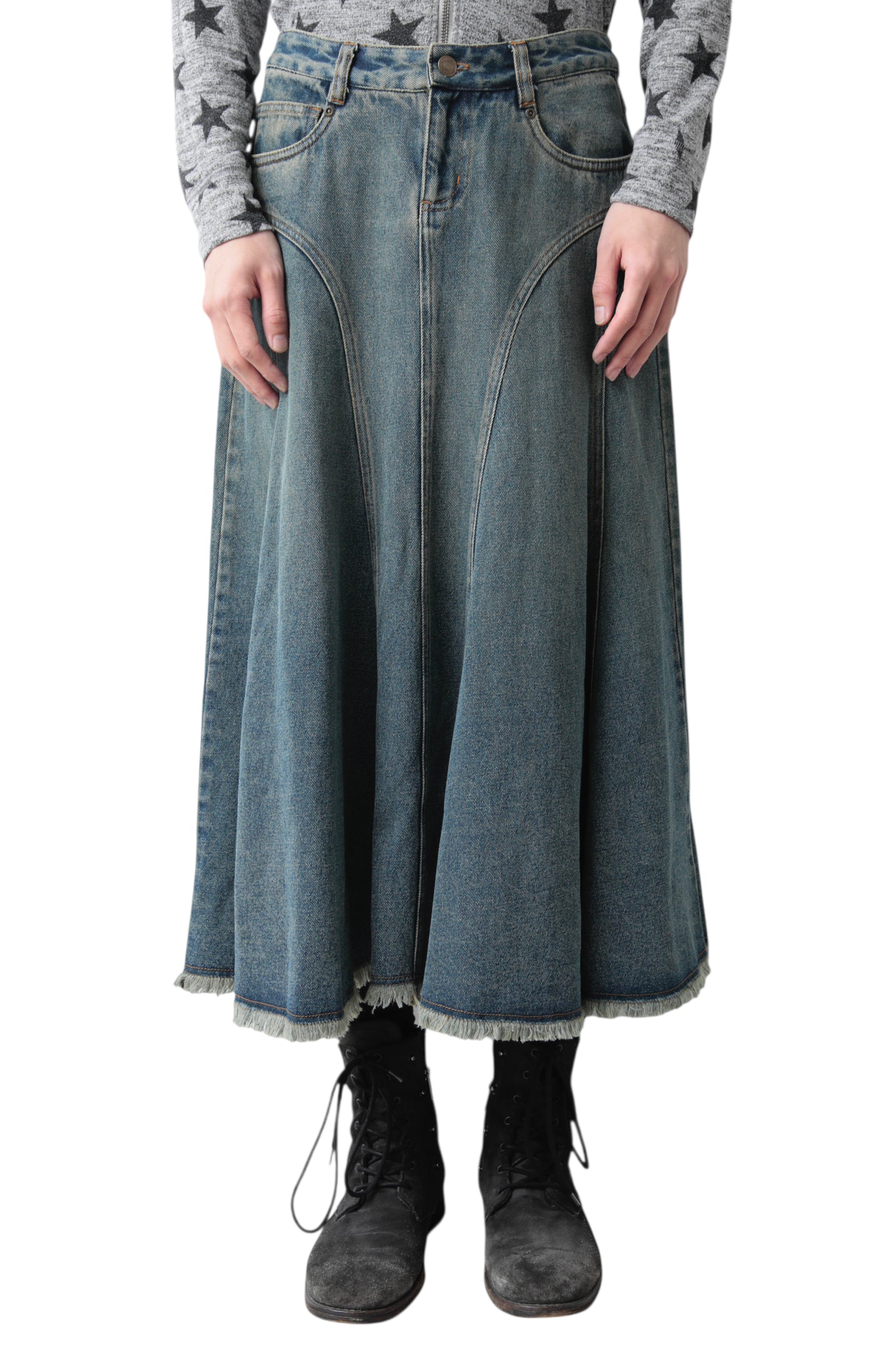 FADED BLUE LONG SKIRT