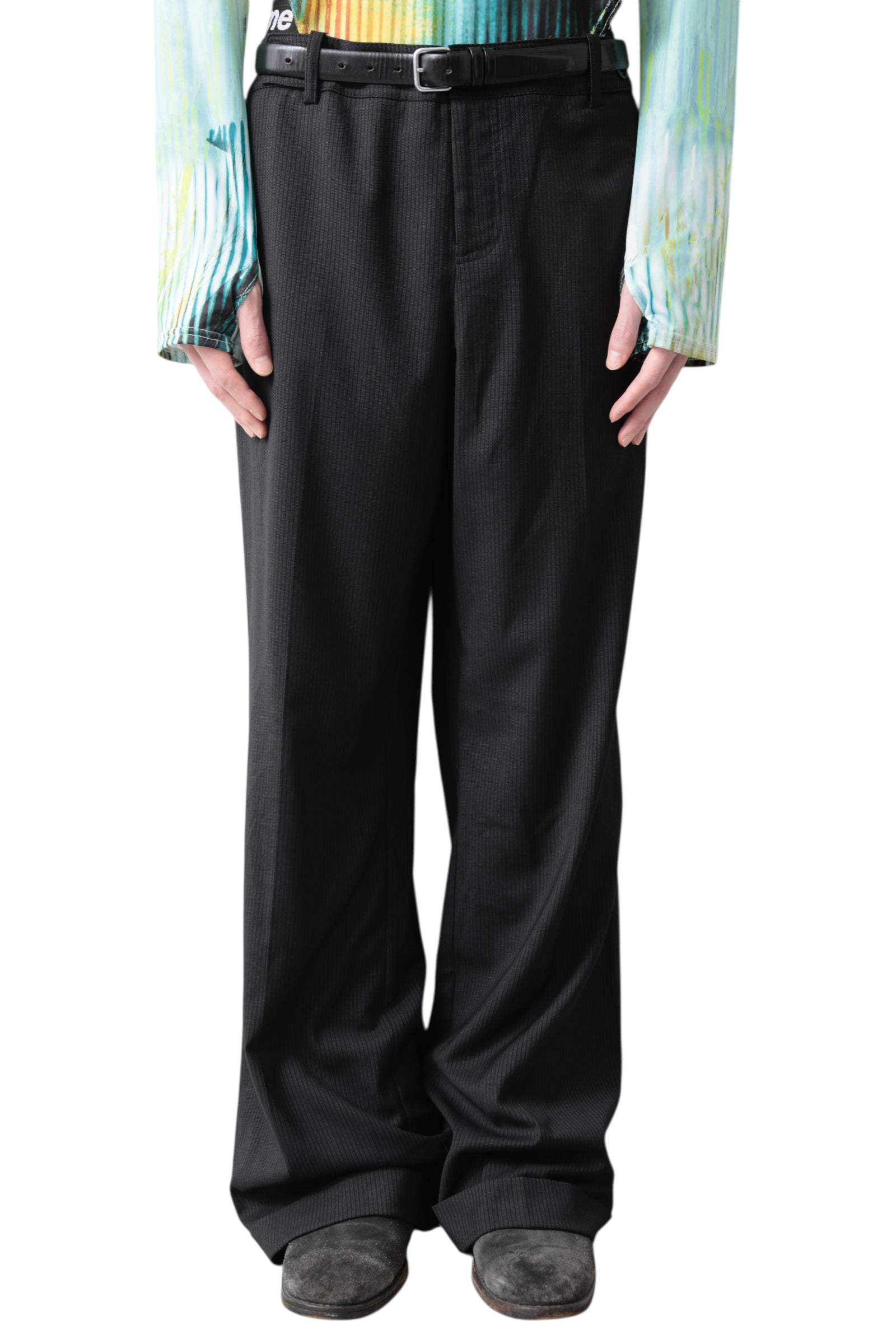 PIN STRIPE FLARE SLACKS