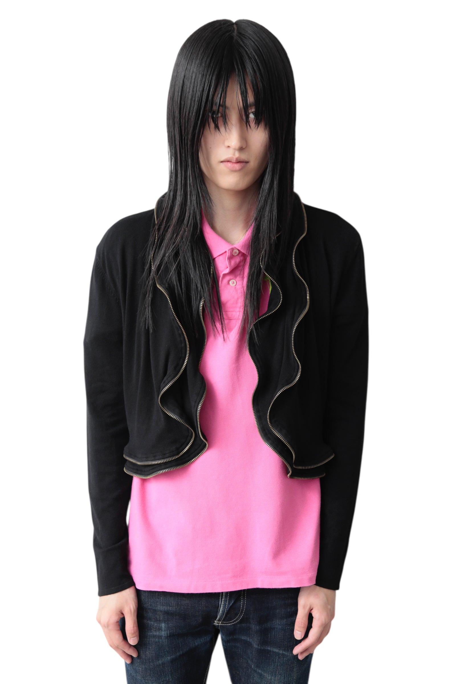 WRINKLES ZIP CROPPED JACKET