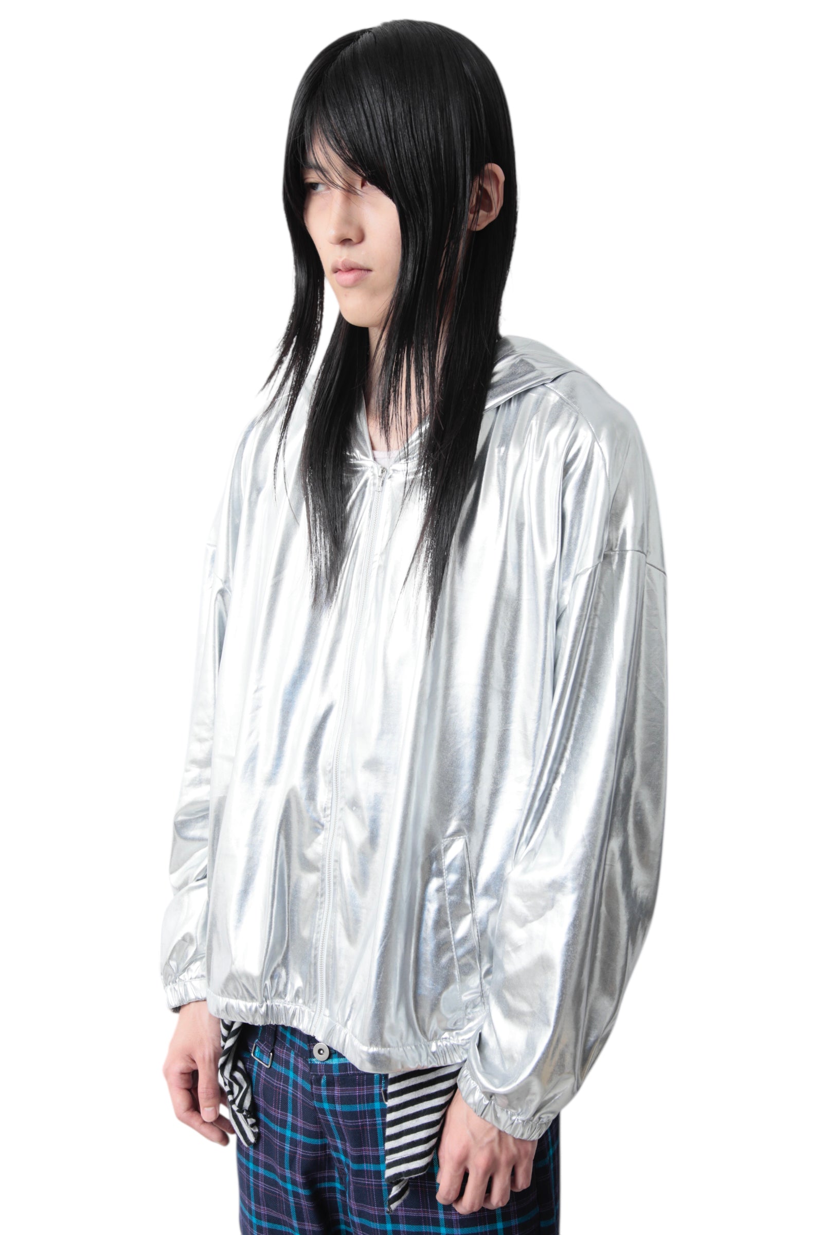 GLOSSY ZIP UP HOODIE