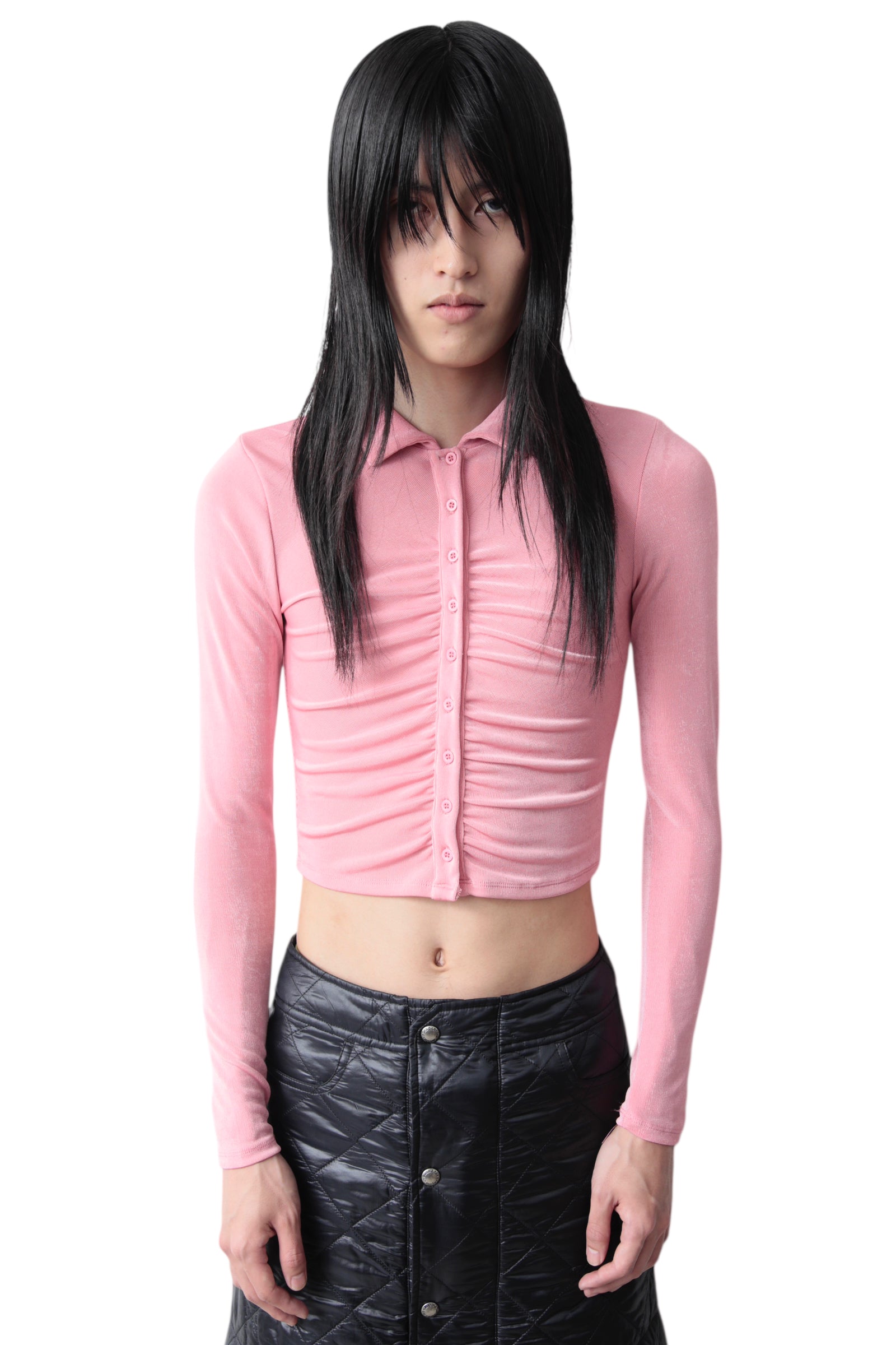 GATHER BUTTON UP TIGHT TOP