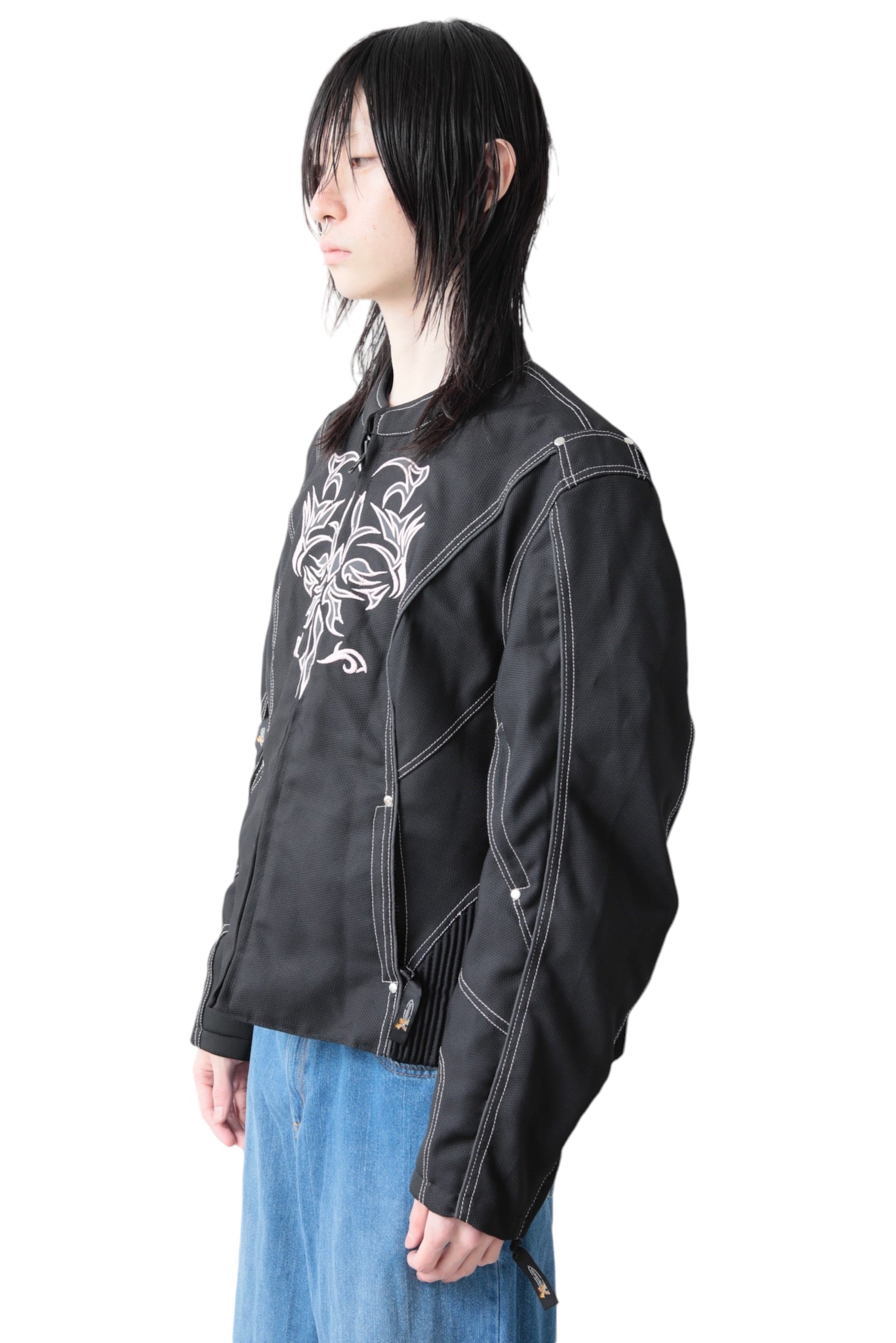 EMBROIDERY STITCHED MOTO BLOUSON