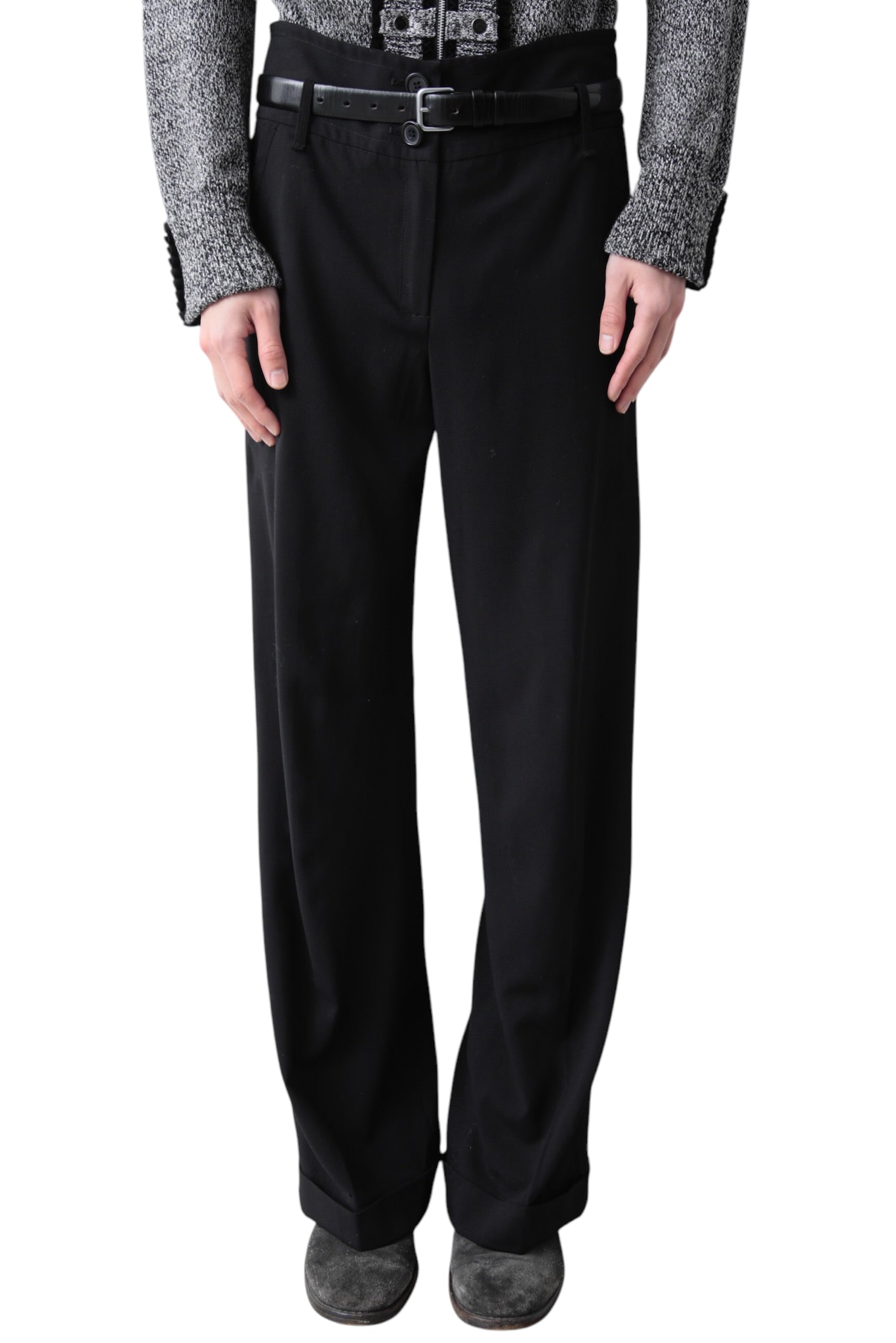 BLACK FLARE SLACKS