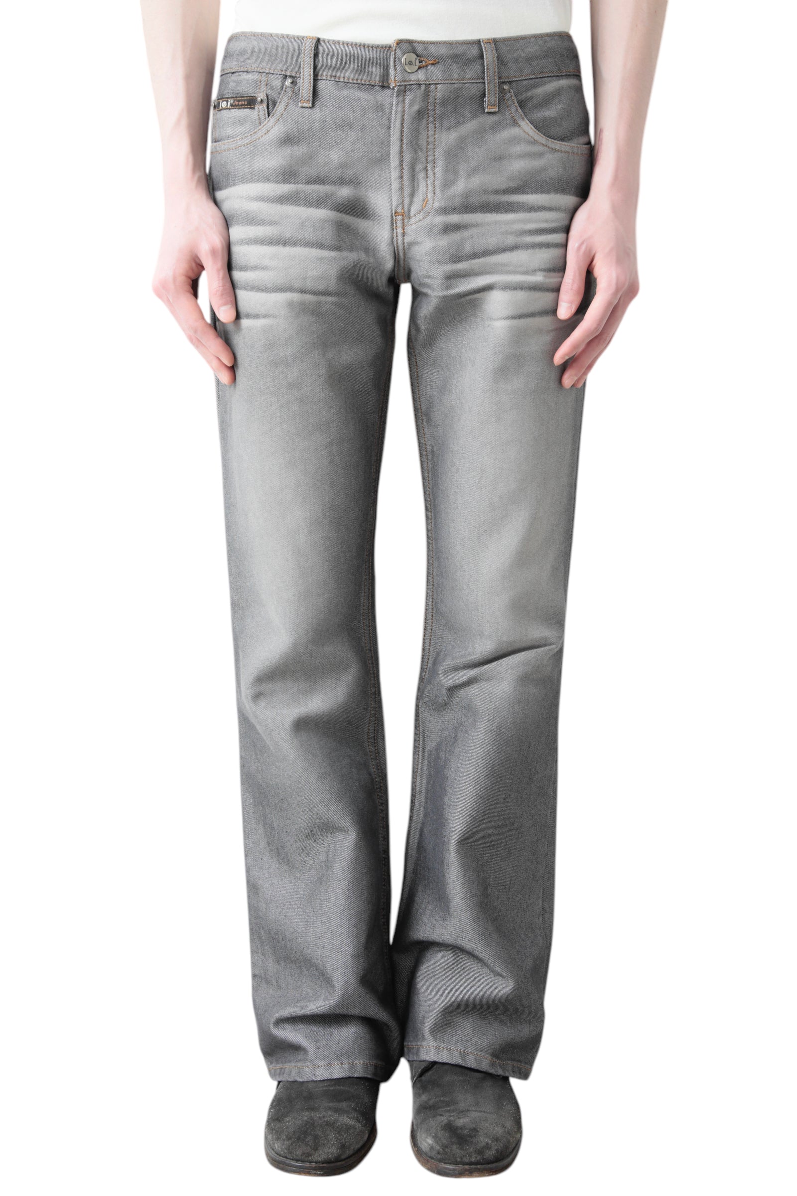 FADED STRAIGHT DENIM PANTS