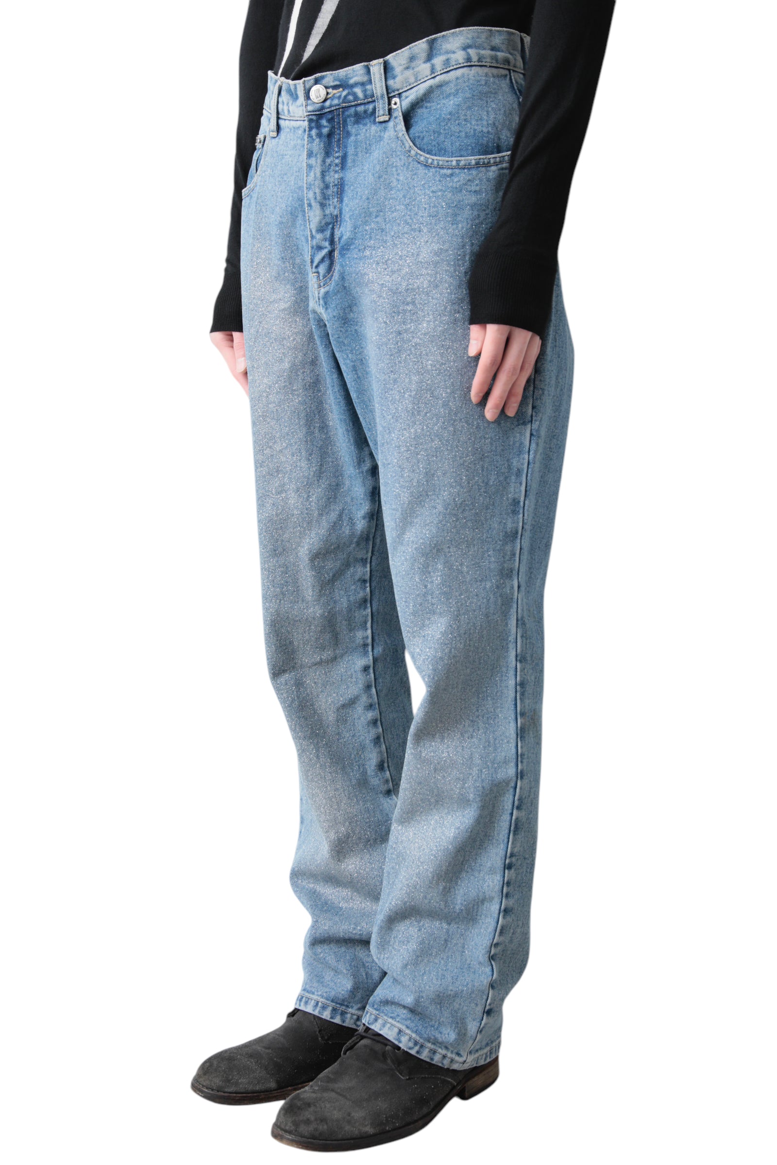 FADED BLUE WIDE DENIM PANTS