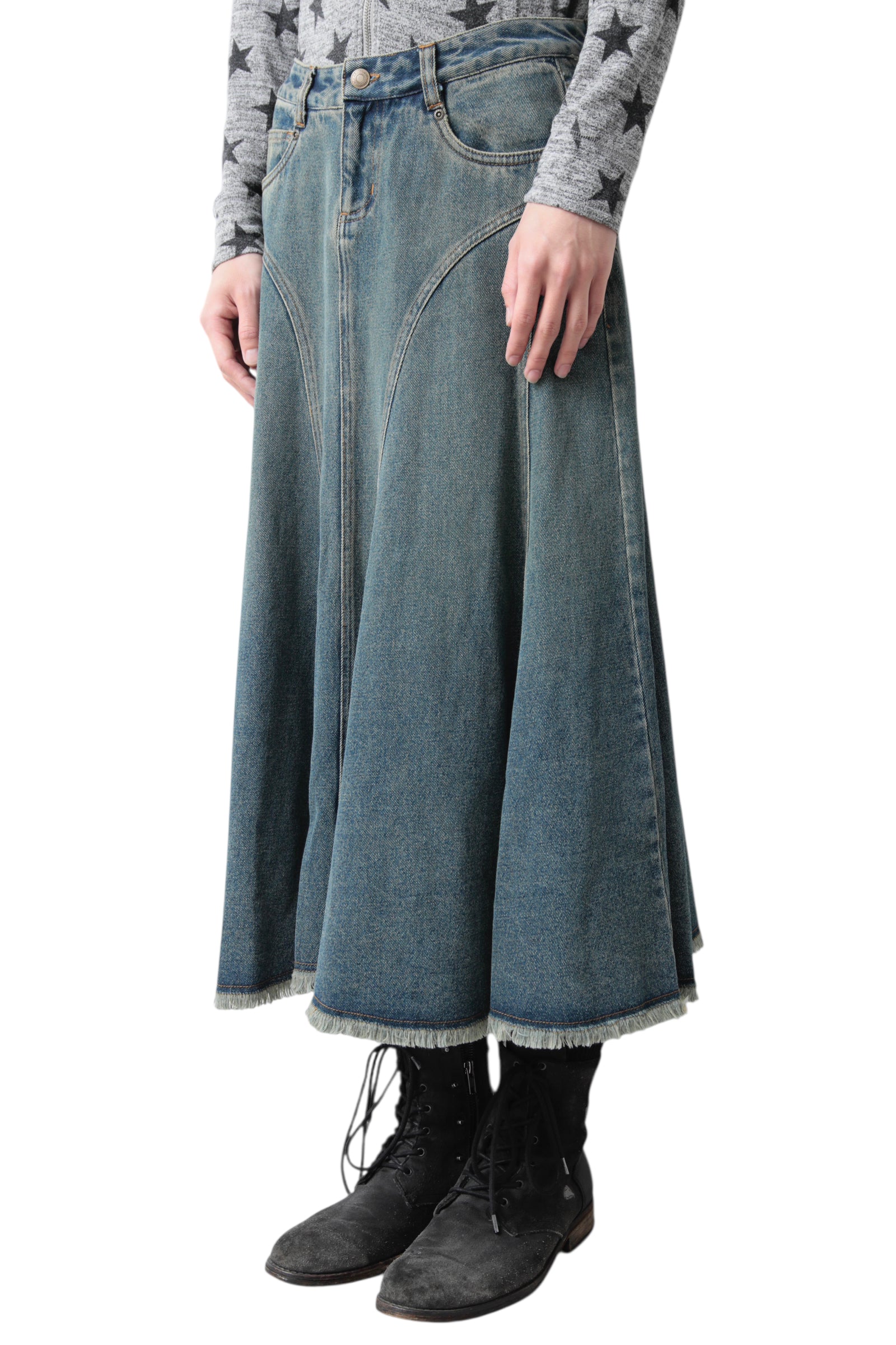 FADED BLUE LONG SKIRT