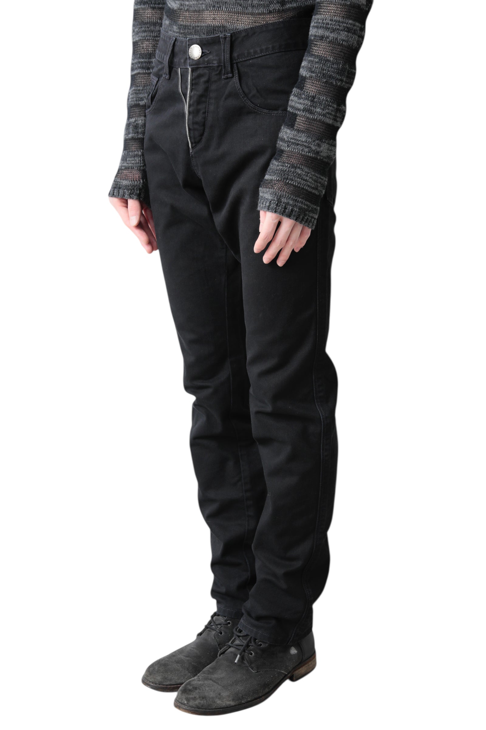 JEAN PAUL GAULTIER FAKE ZIP STRAIGHT DENIM PANTS