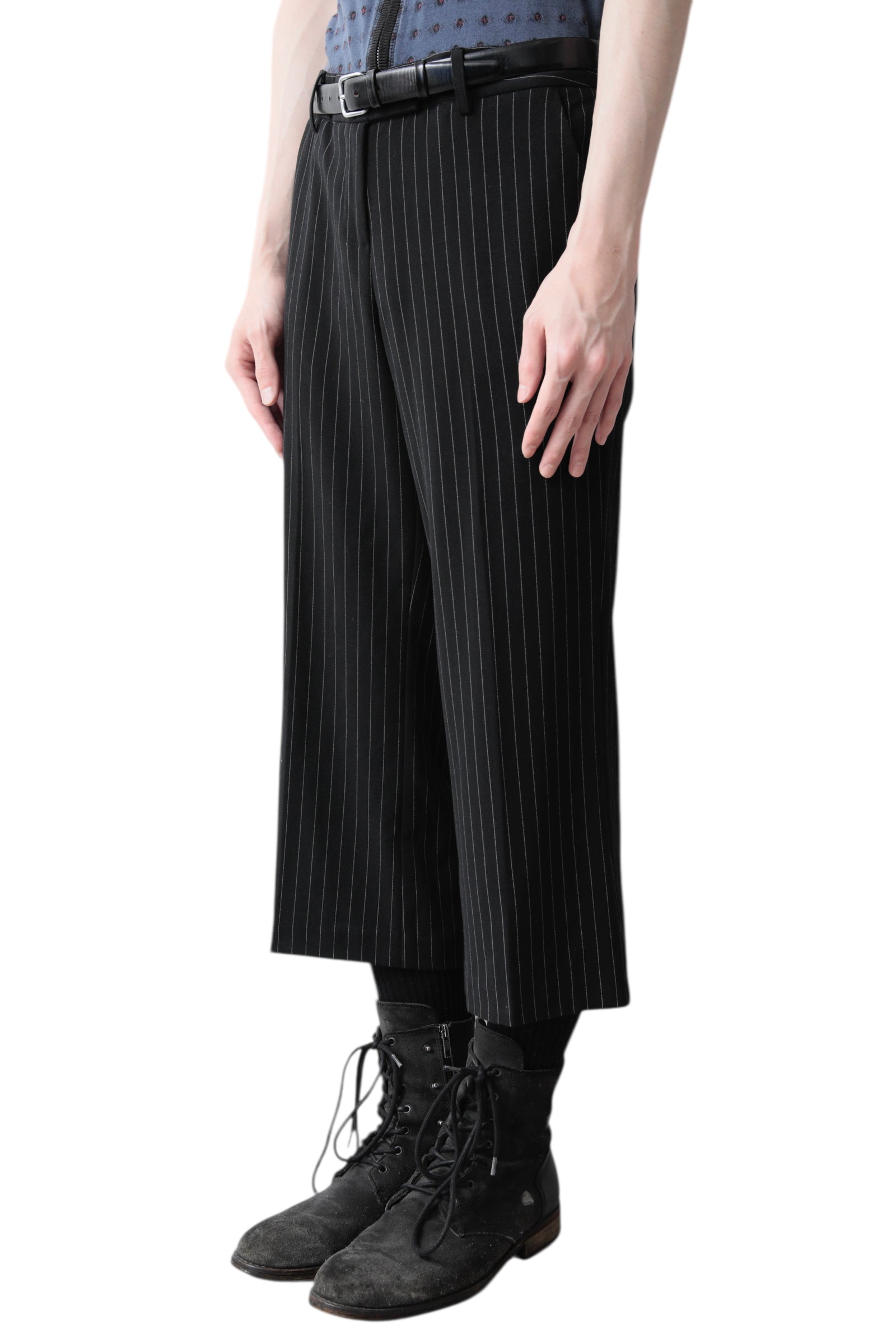 CROPPED STRIPE SLACKS
