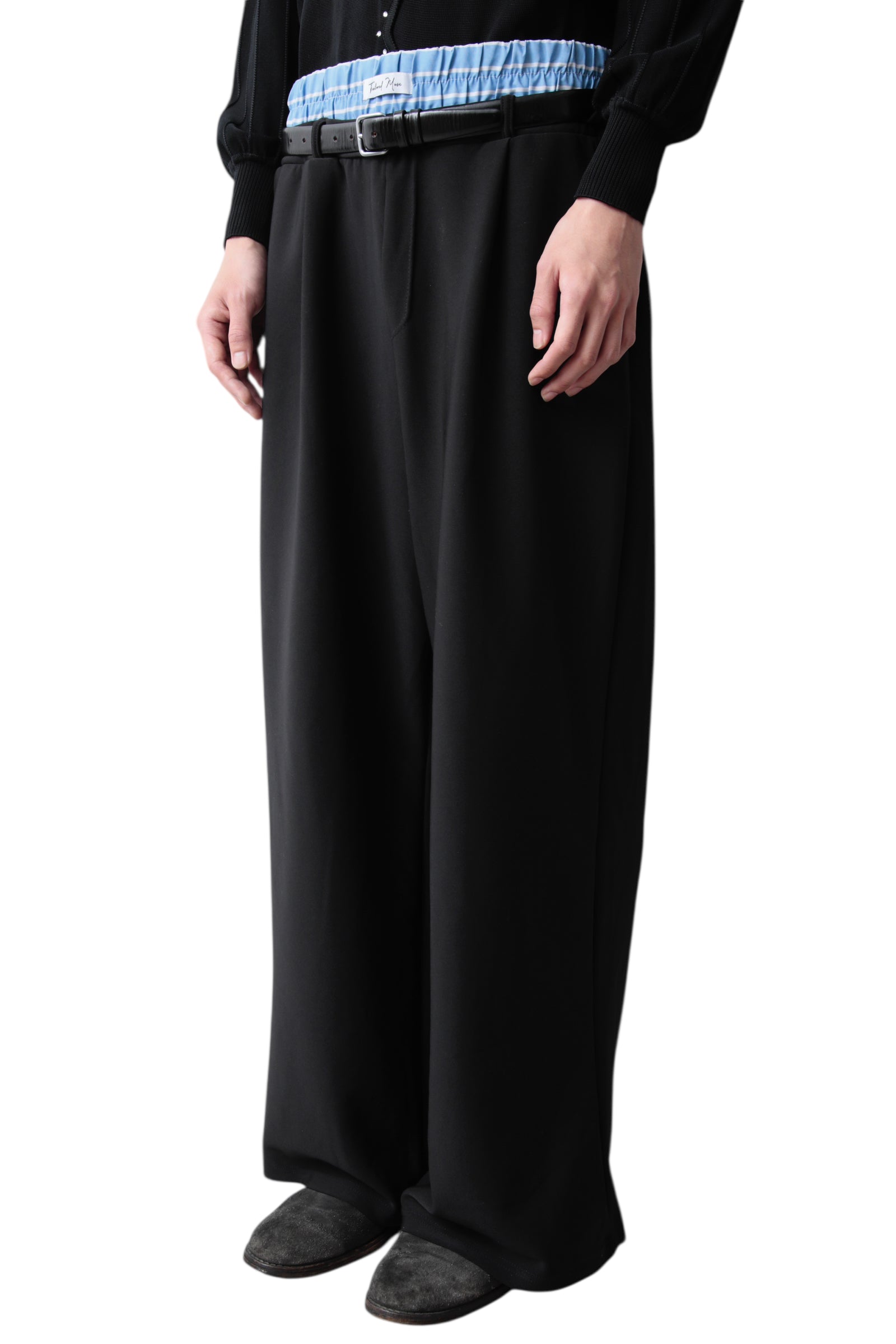 Layered wide slacks
