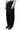 KNEE CRUSHED BLACK WIDE DENIM PANTS