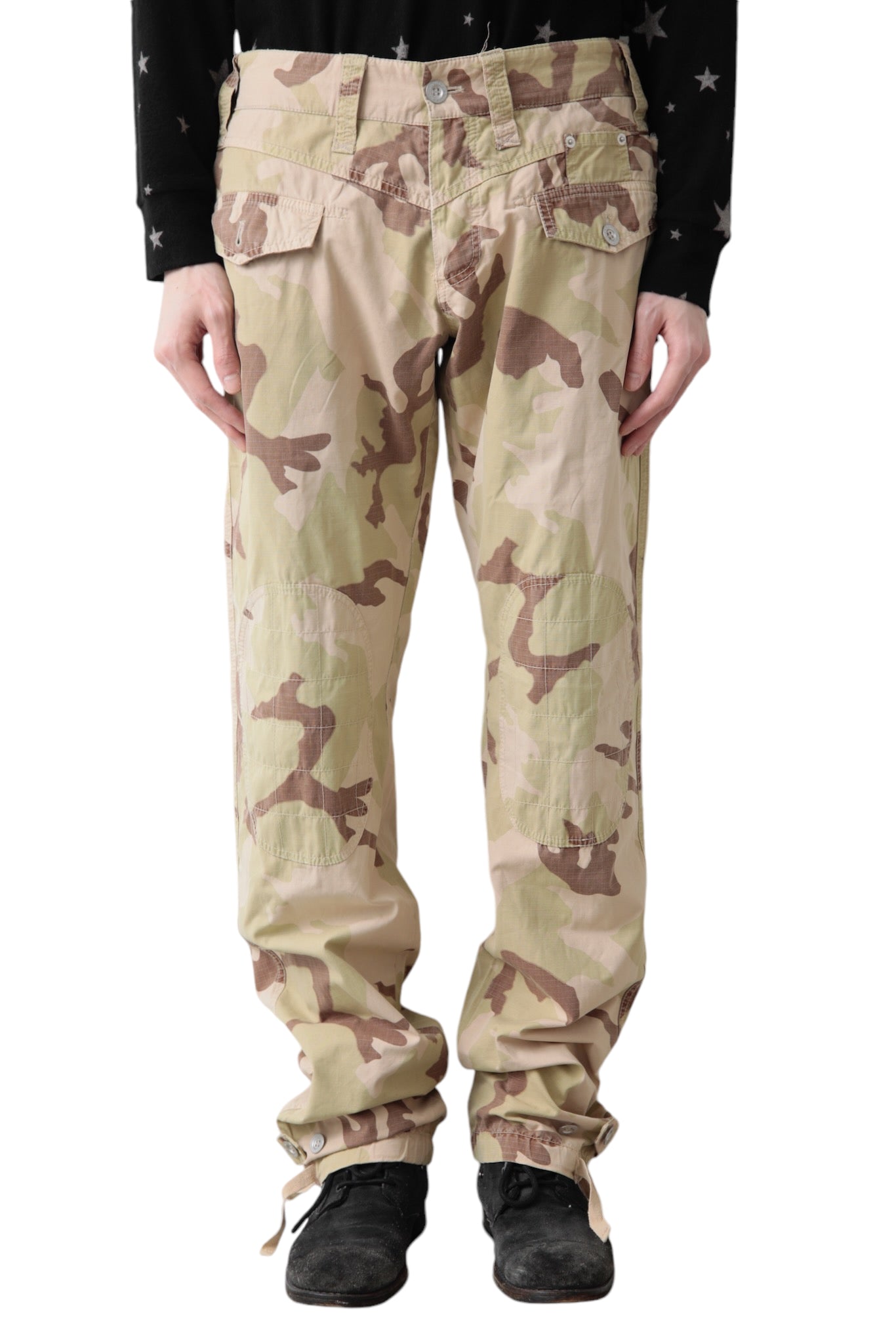 DOLCE &amp; GABBANA TRICOLORE CAMO CARGO PANTS