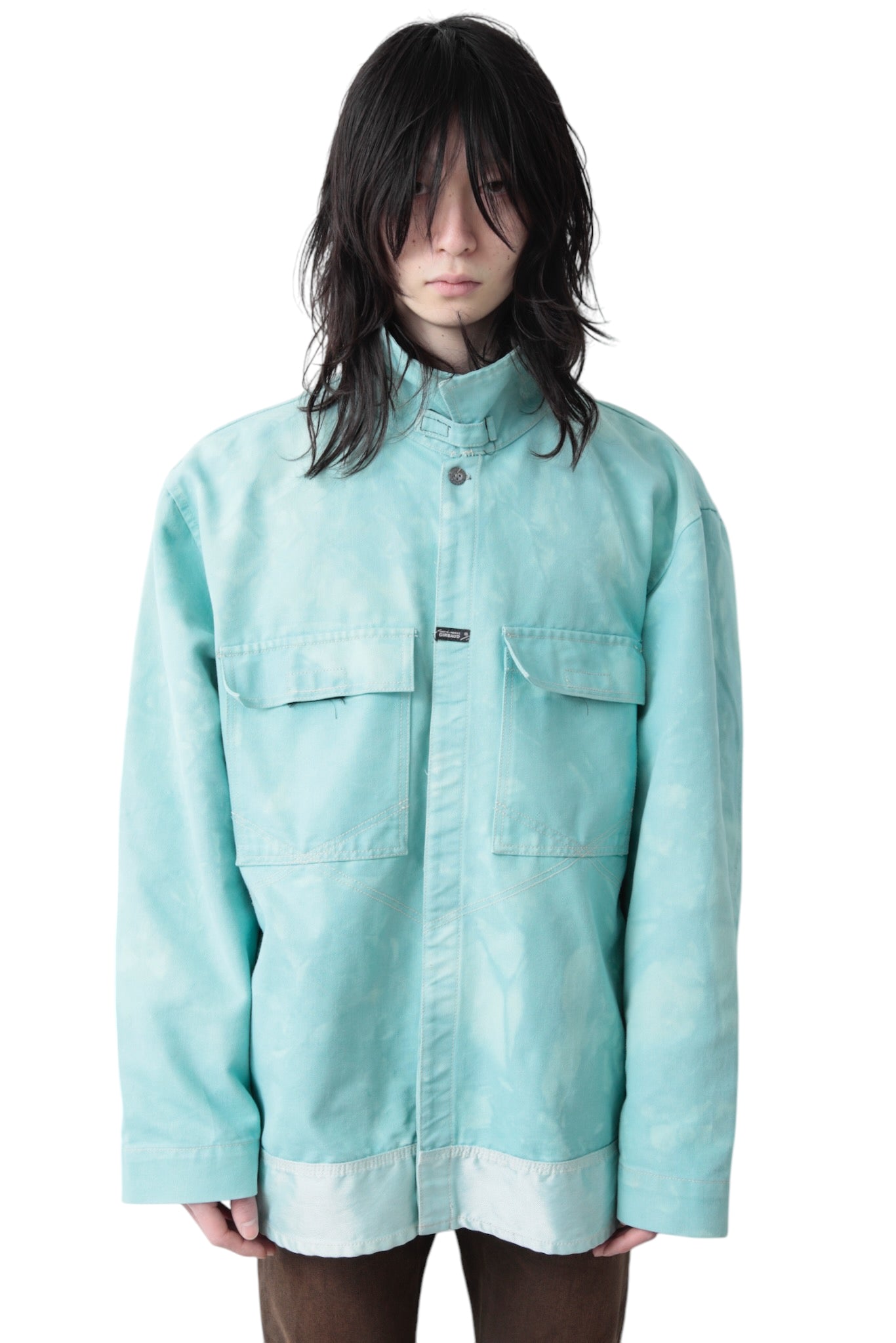 MARITHE + FRANCOIS GIRBAUD OVER DYE BUTTON UP DENIM JACKET