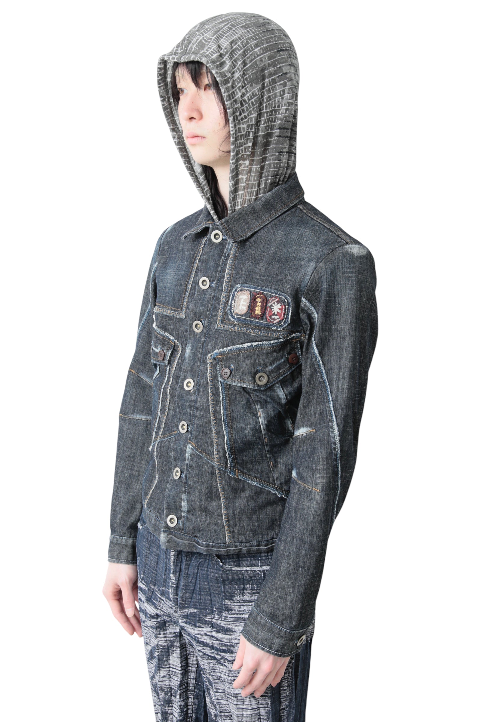 MARITHE + FRANCOIS GIRBAUD STAR BUTTON UP DENIM JACKET