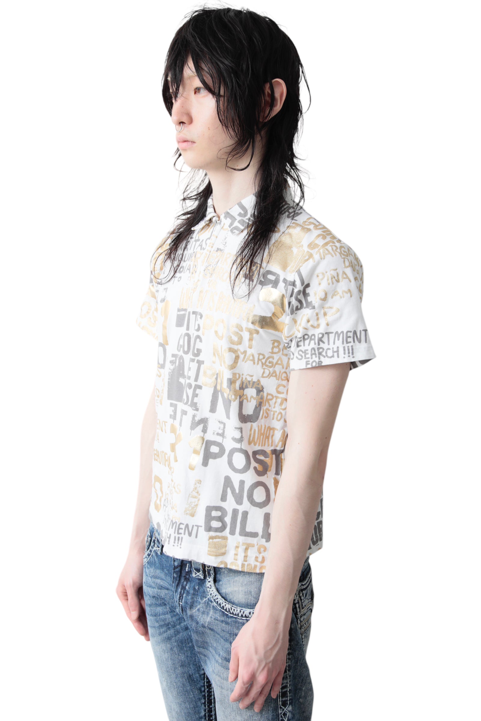 AD2006 COMME DES GARCONS HOMME PLUS GOLDEN GRAFFITI POLO SHIRT
