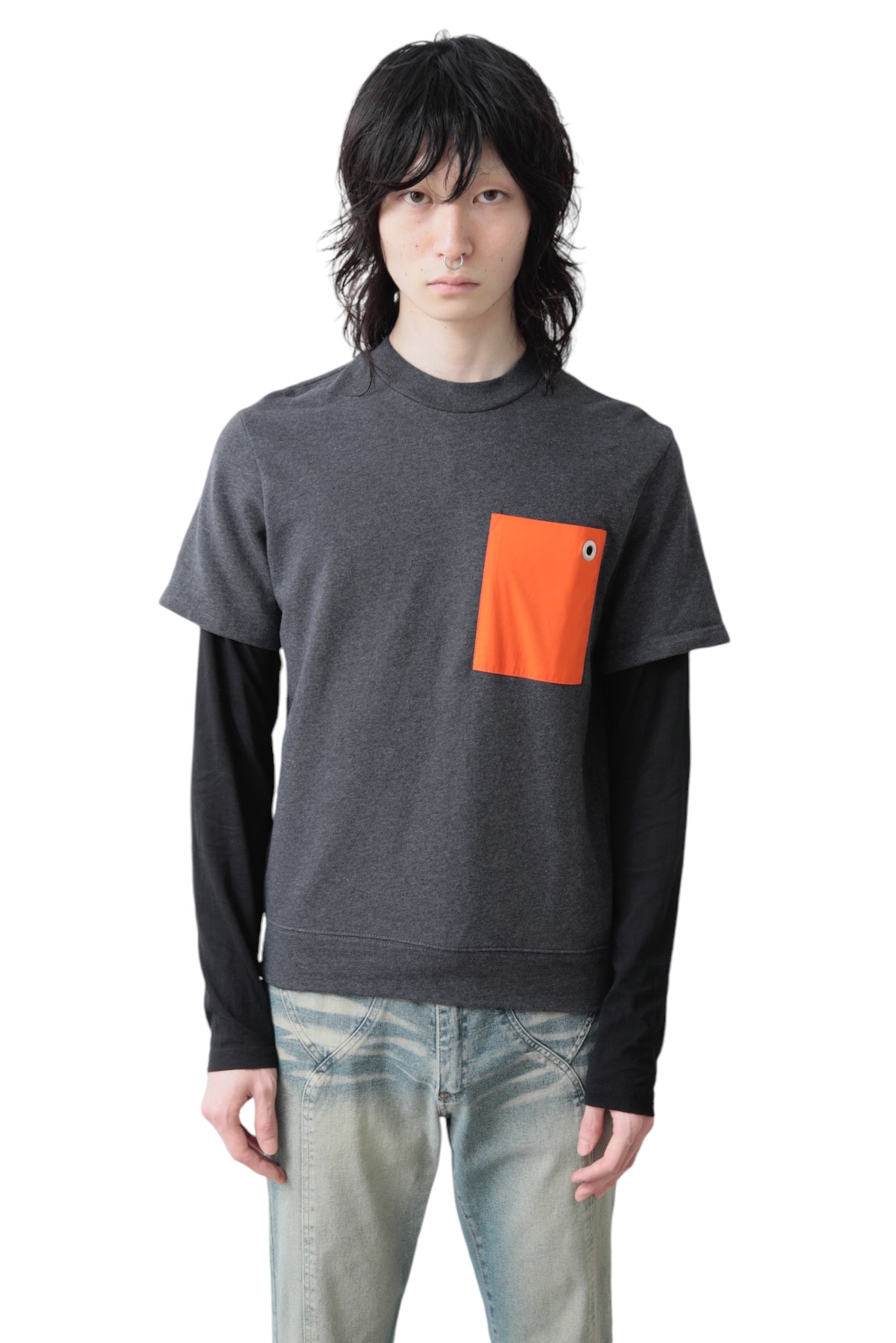 DIRK BIKKEMBERGS DOCKING POCKET LONG SLEEVE T-SHIRT