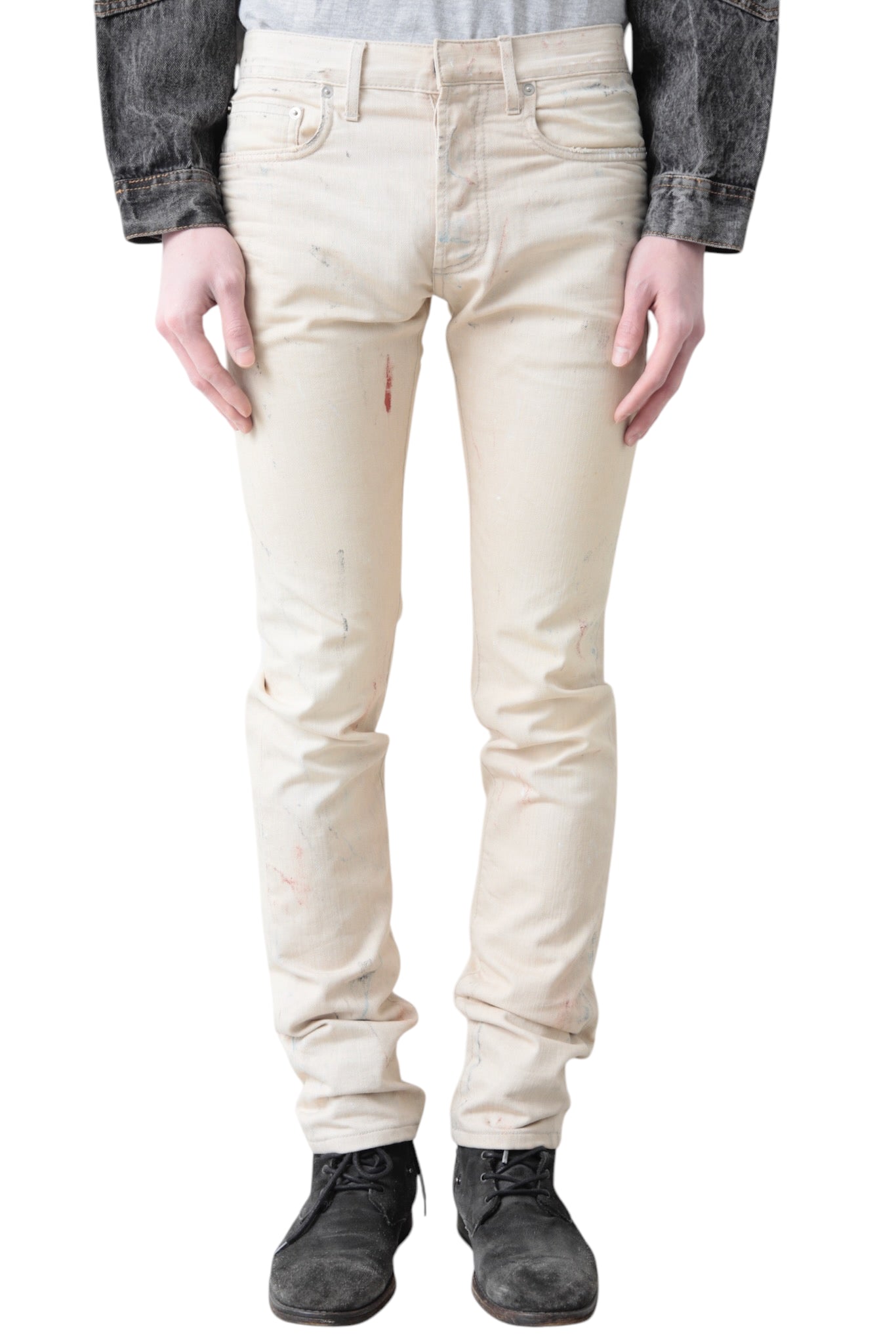 DIOR HOMME PAINTED STRAIGHT DENIM PANTS