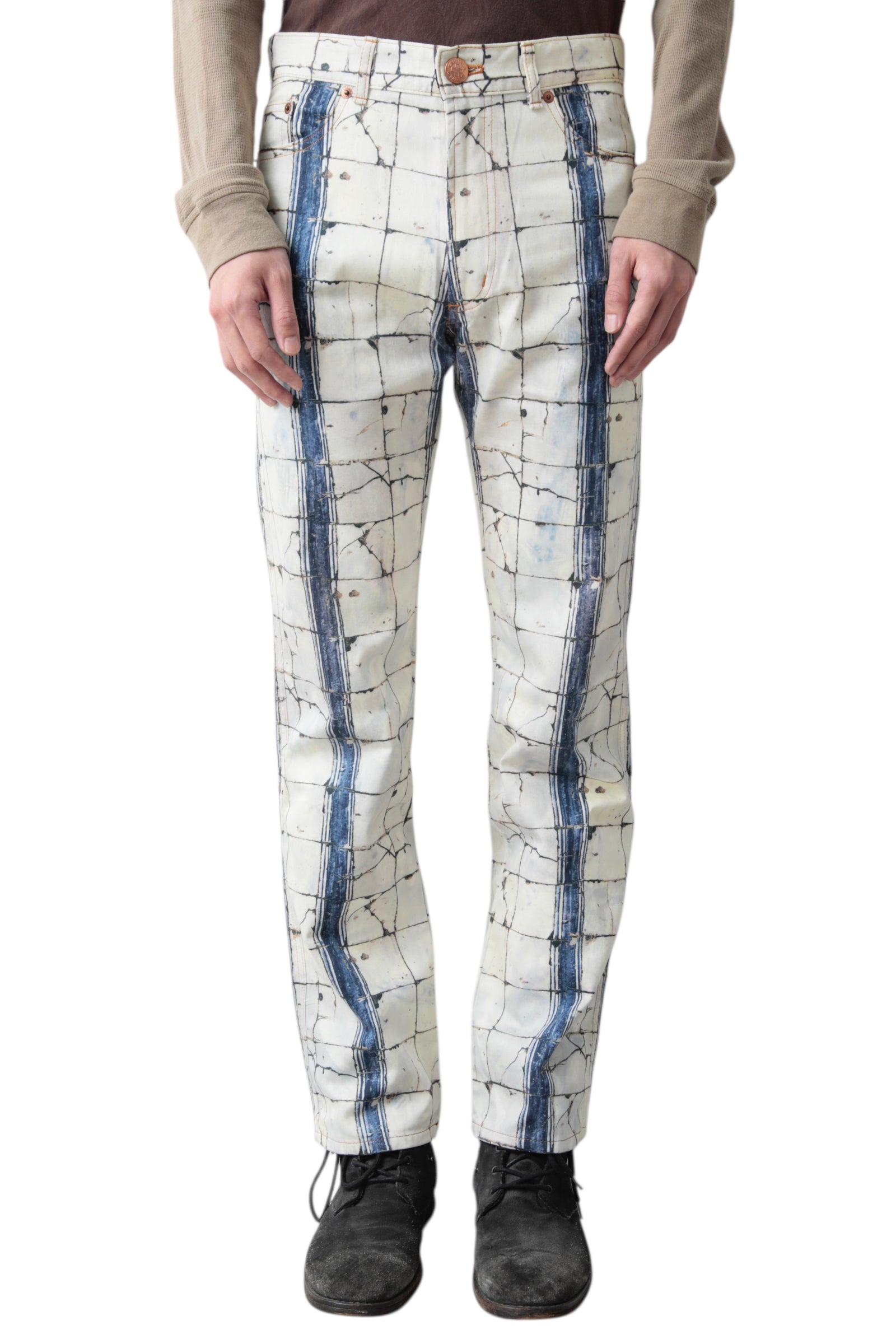 JEAN PAUL GAULTIER TROMPE L'OEIL DENIM PANTS