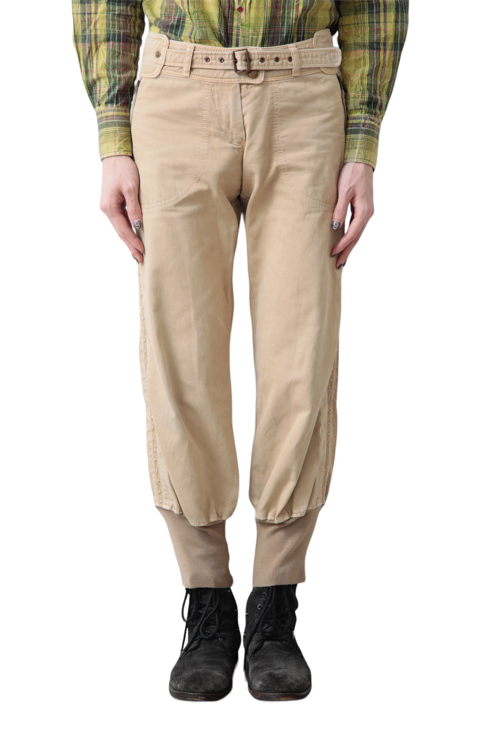 SHARE SPIRIT SIDE HOOK CROPPED WORK PANTS