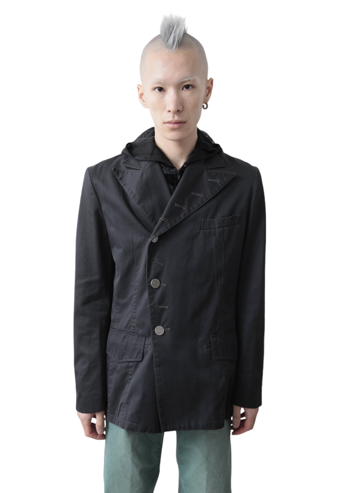 JEAN PAUL GAULTIER STITCHED DIAGONAL SHORT COAT