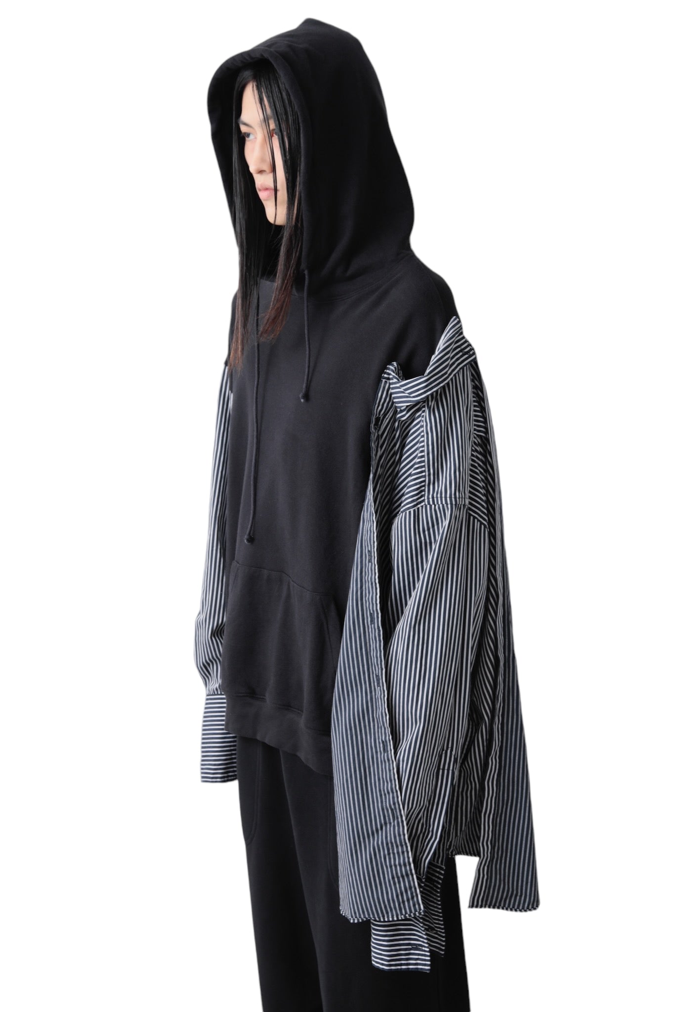 VINTI ANDREWS STRIPE SHIRT DOCKING HOODIE