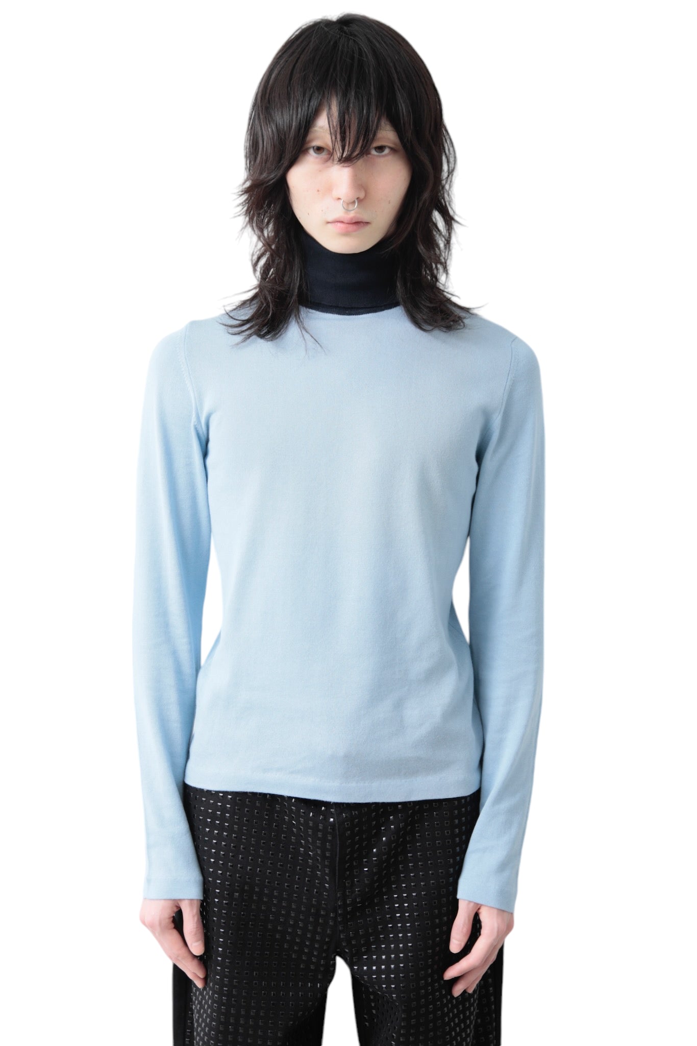 2007s MIUMIU BI COLOR TURTLE NECK TOP