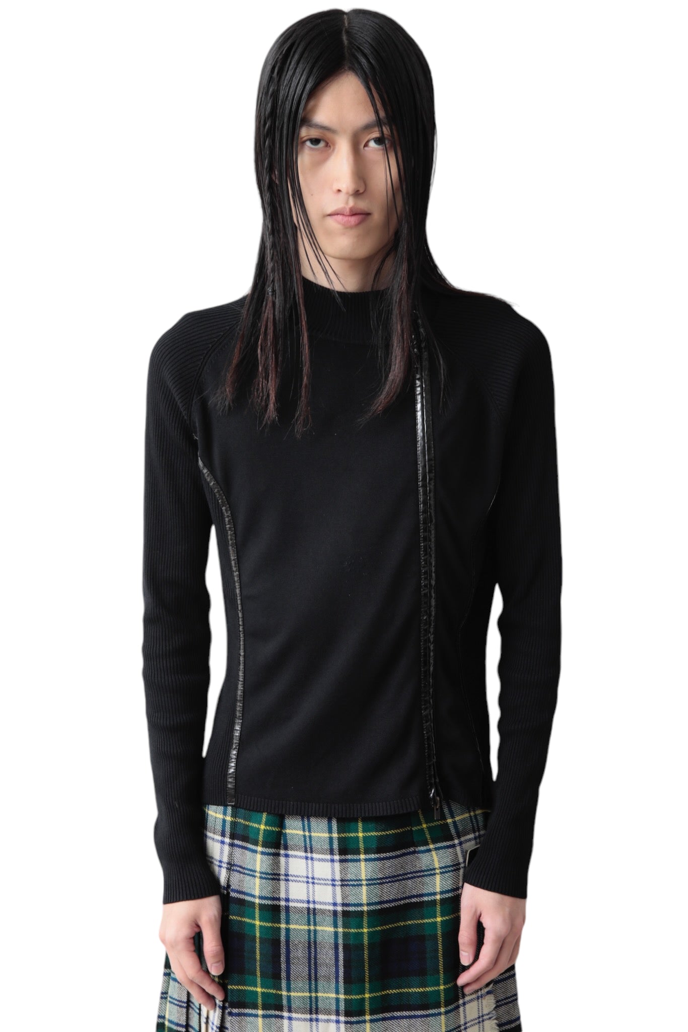 SWITCHING PIPING ZIP UP SWEATER