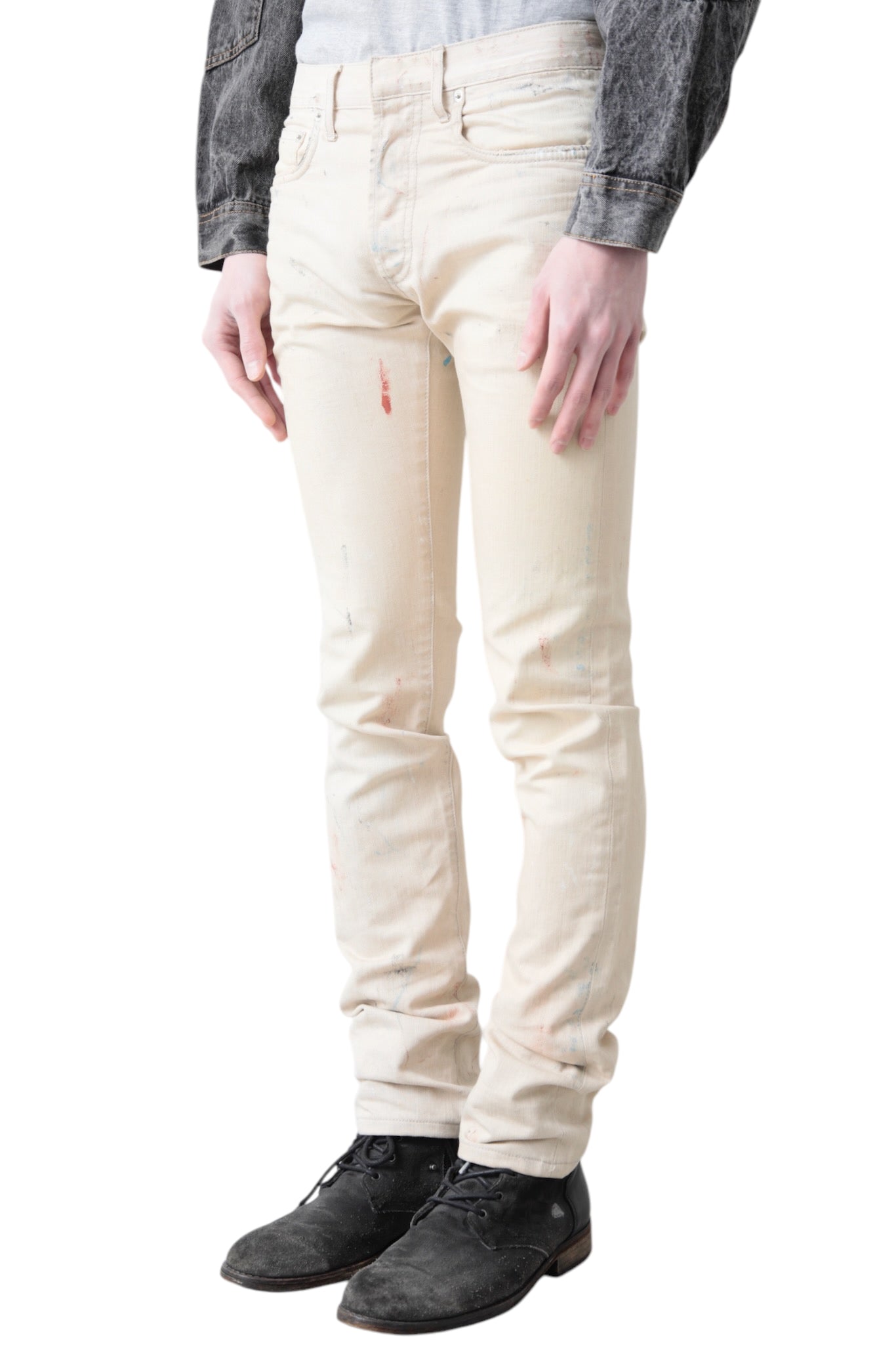 DIOR HOMME PAINTED STRAIGHT DENIM PANTS