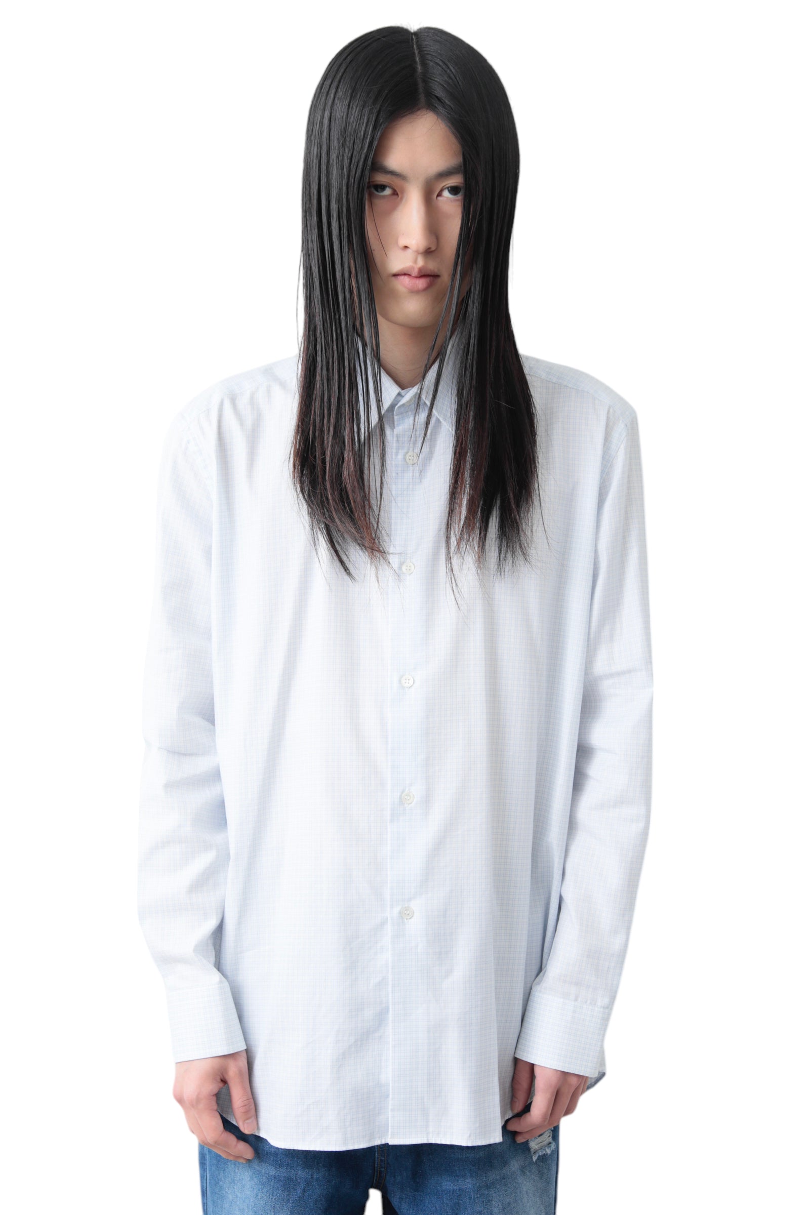 RAF SIMONS BACK PVC CHECK SHIRT
