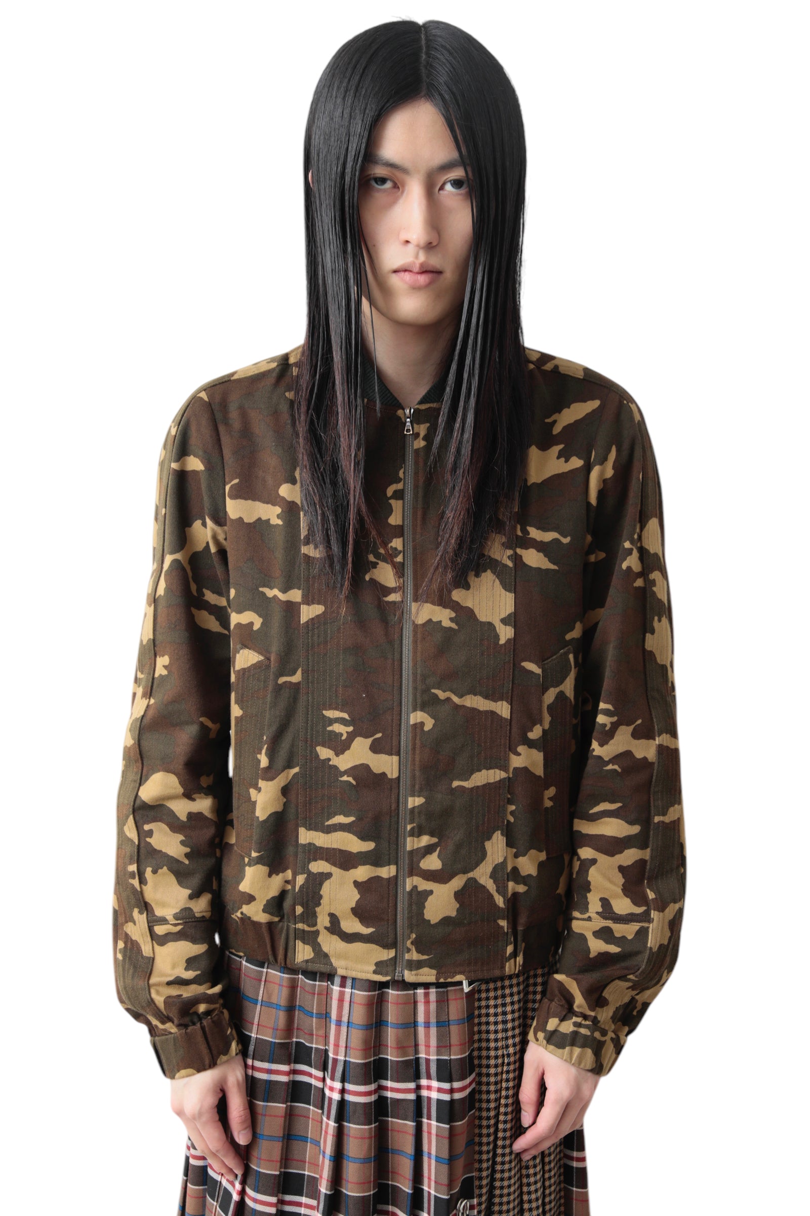 DRIES VAN NOTEN CROPPED CAMO BOMBER JACKET