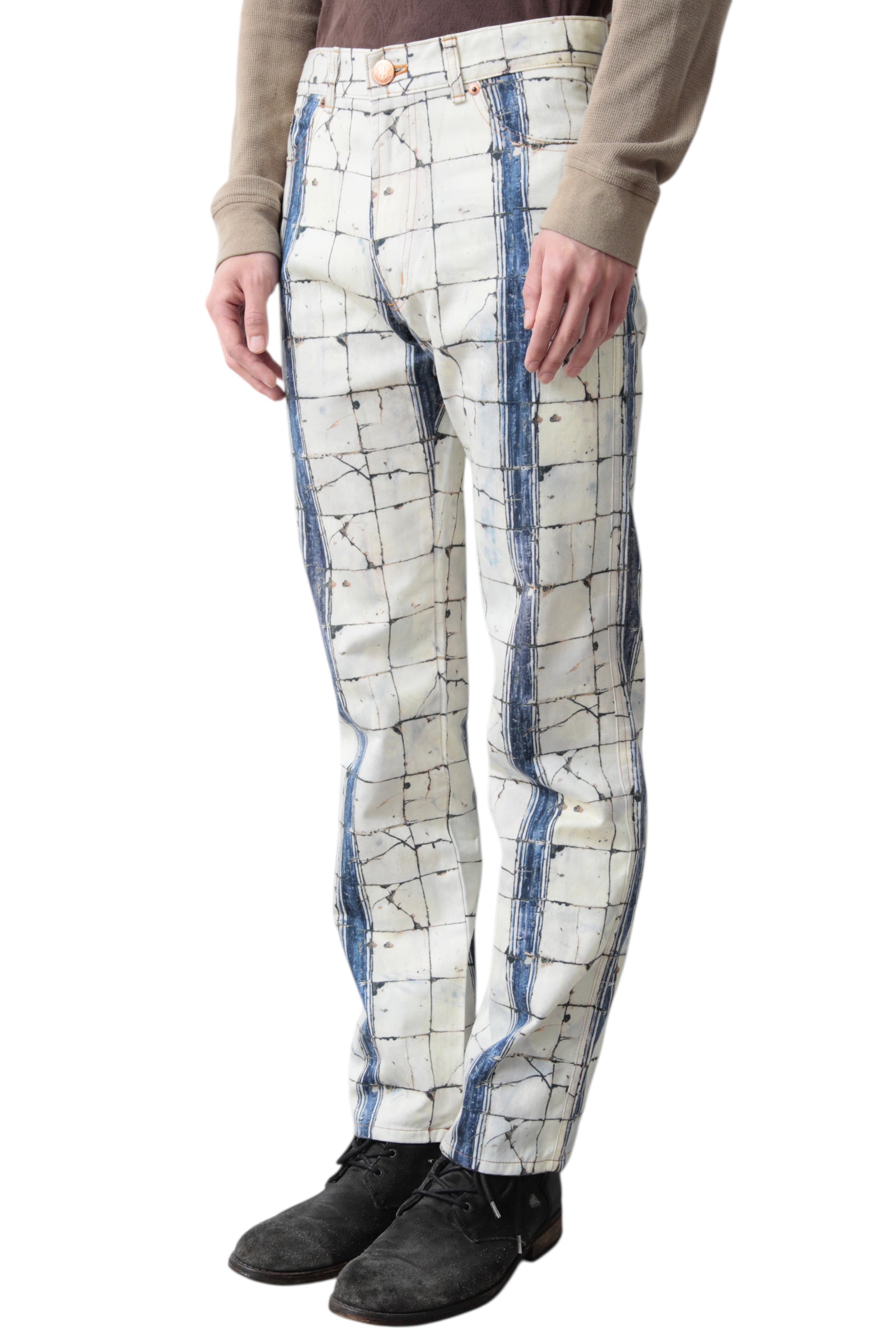 JEAN PAUL GAULTIER TROMPE L'OEIL DENIM PANTS
