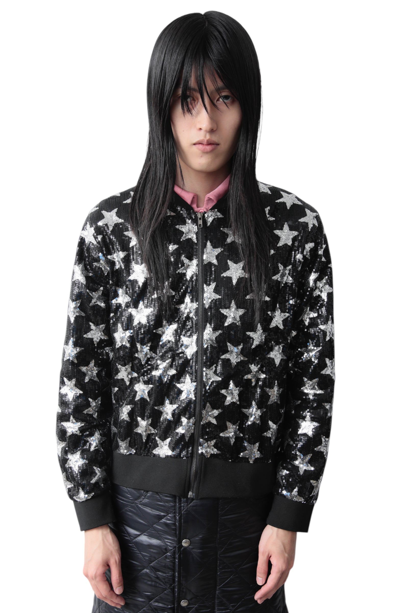 SEQUINS STAR BOMBER JACKET