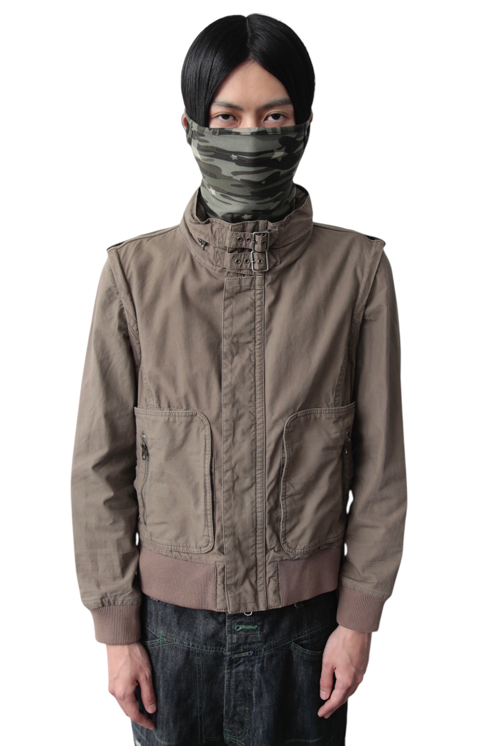 EARLY 2000s PPFM DETACHABLE SLEEVE MILITARY BLOUSON