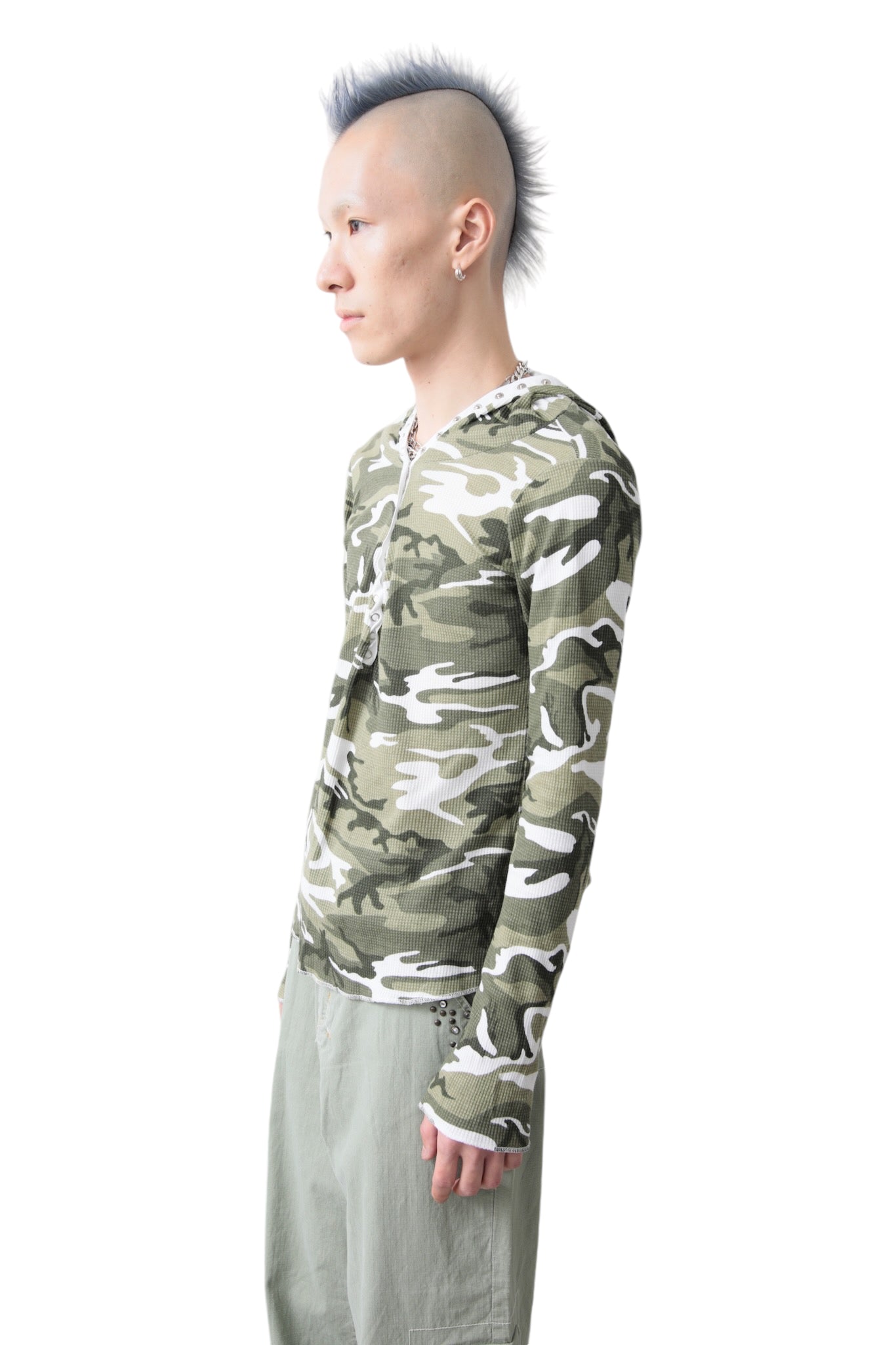 BUTTON UP CAMO HOODIE