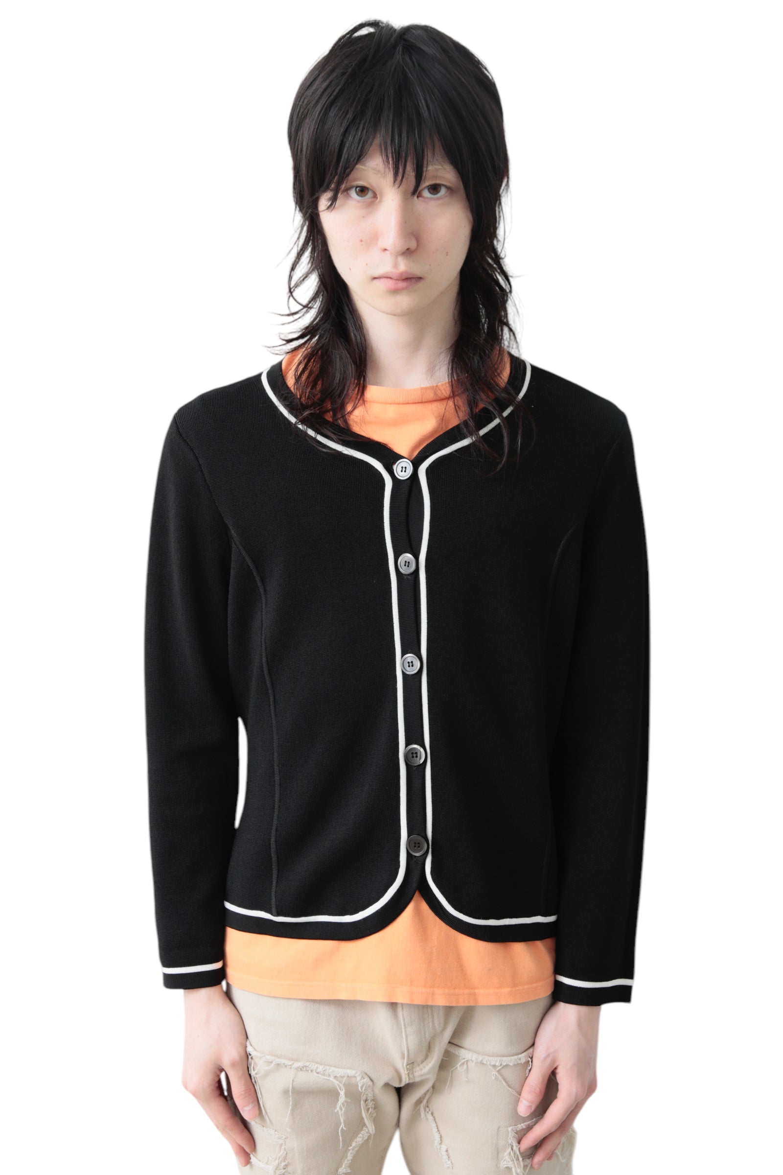 PIPING BUTTON UP CARDIGAN